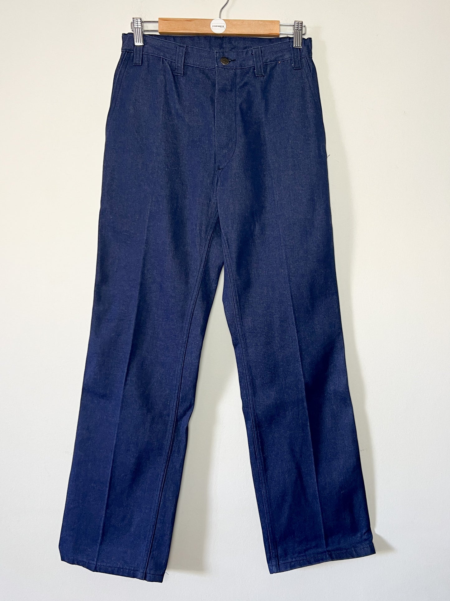 Pantalon Workwear Vintage Indigo Tergal - Fabriqué en France - Années 70/80 - T. 36/38