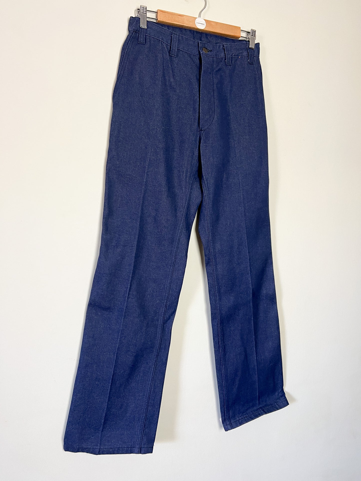 Pantalon Workwear Vintage Indigo Tergal - Fabriqué en France - Années 70/80 - T. 36/38