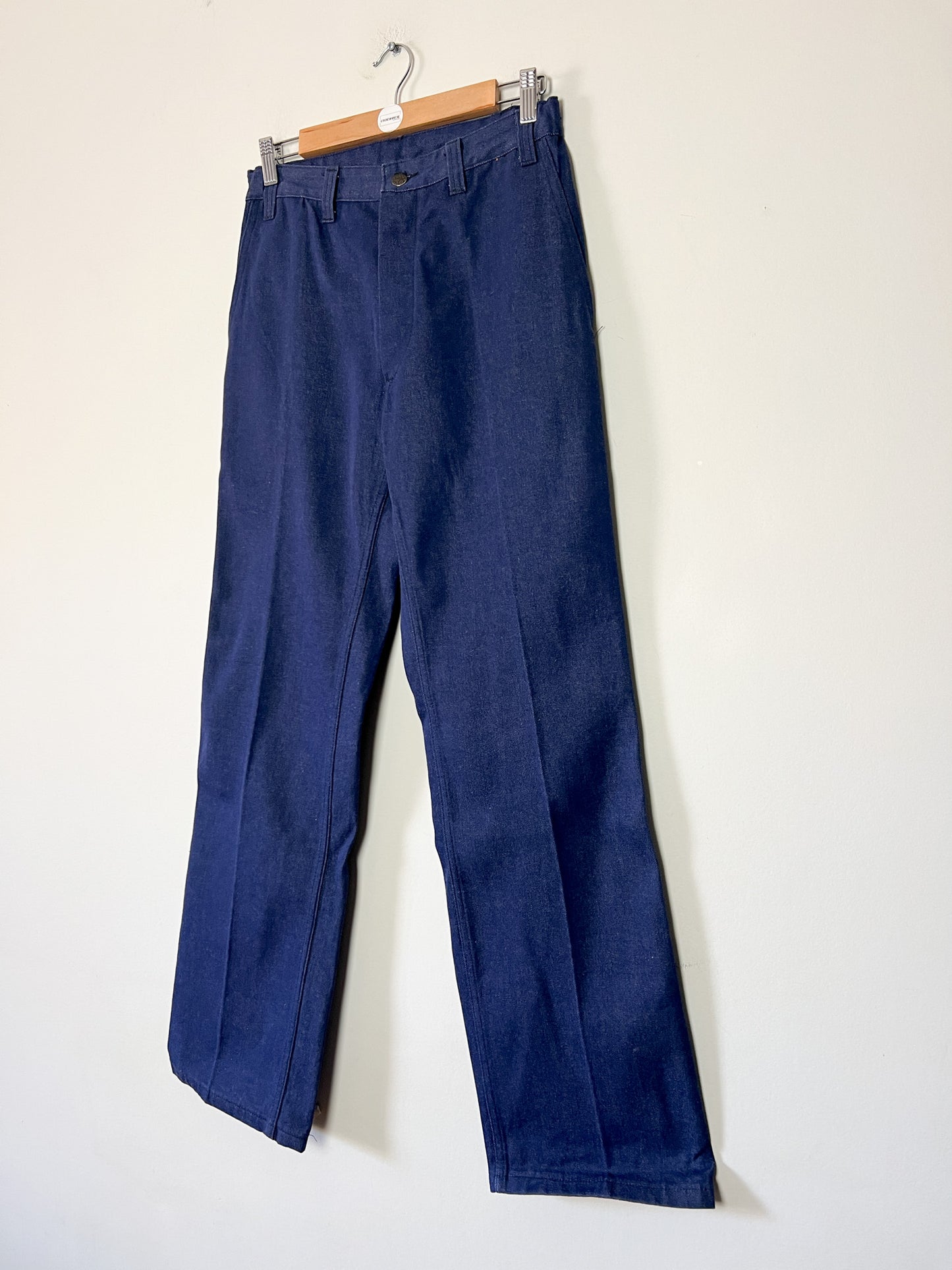 Pantalon Workwear Vintage Indigo Tergal - Fabriqué en France - Années 70/80 - T. 36/38