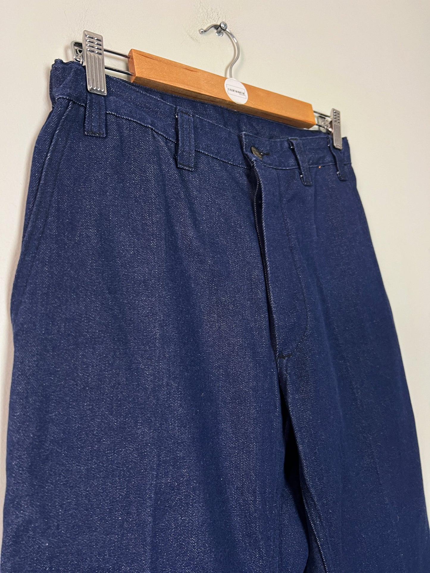 Pantalon Workwear Vintage Indigo Tergal - Fabriqué en France - Années 70/80 - T. 36/38