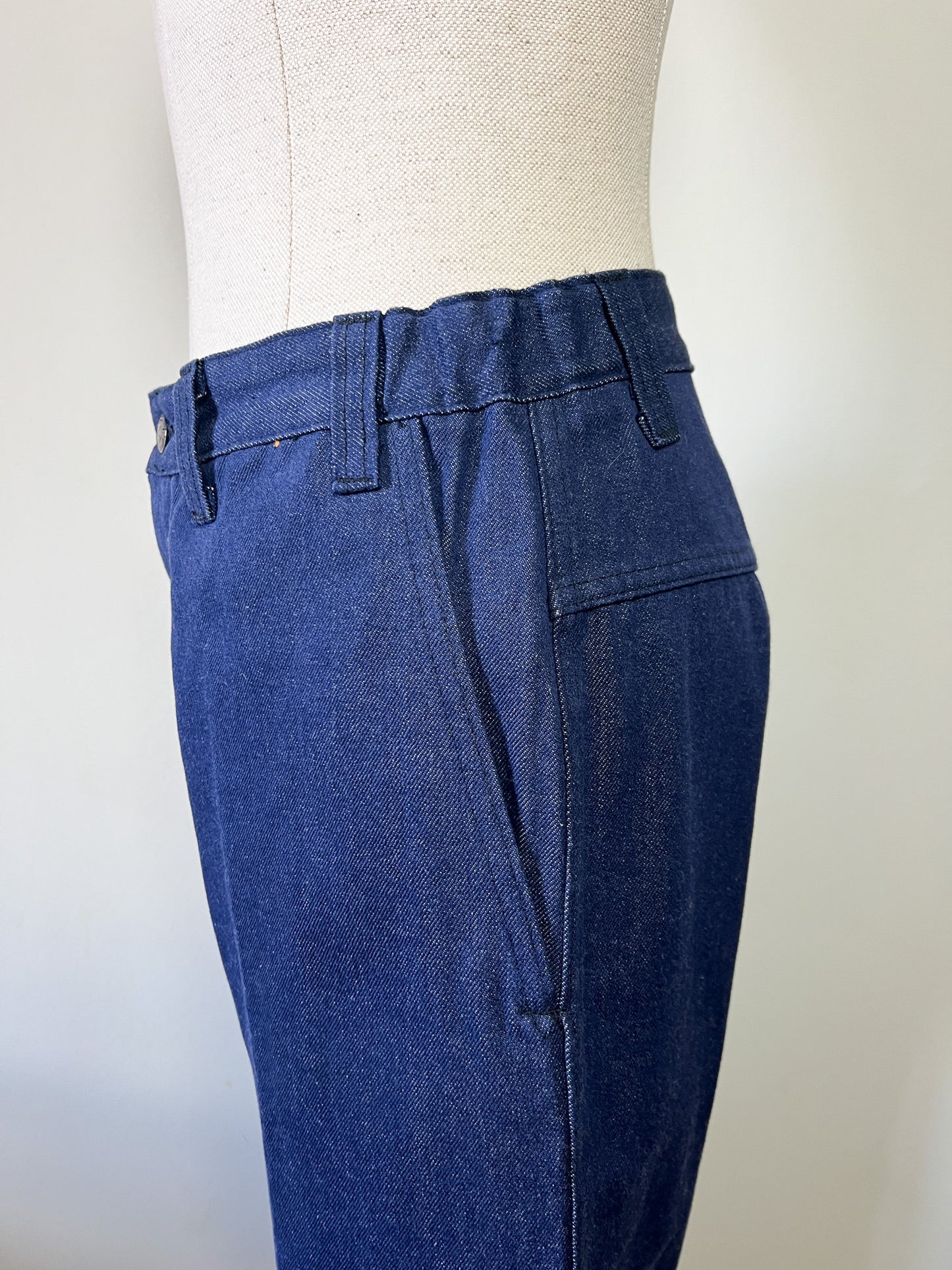 Pantalon Workwear Vintage Indigo Tergal - Fabriqué en France - Années 70/80 - T. 36/38
