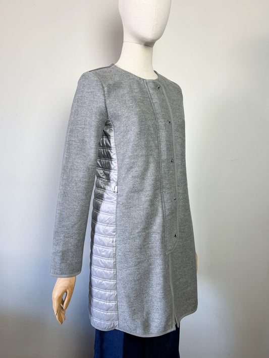 Manteau Luxe Bogner Bi-Matière - Laine Vierge & Polyamide Matelassé Gris - T. 36