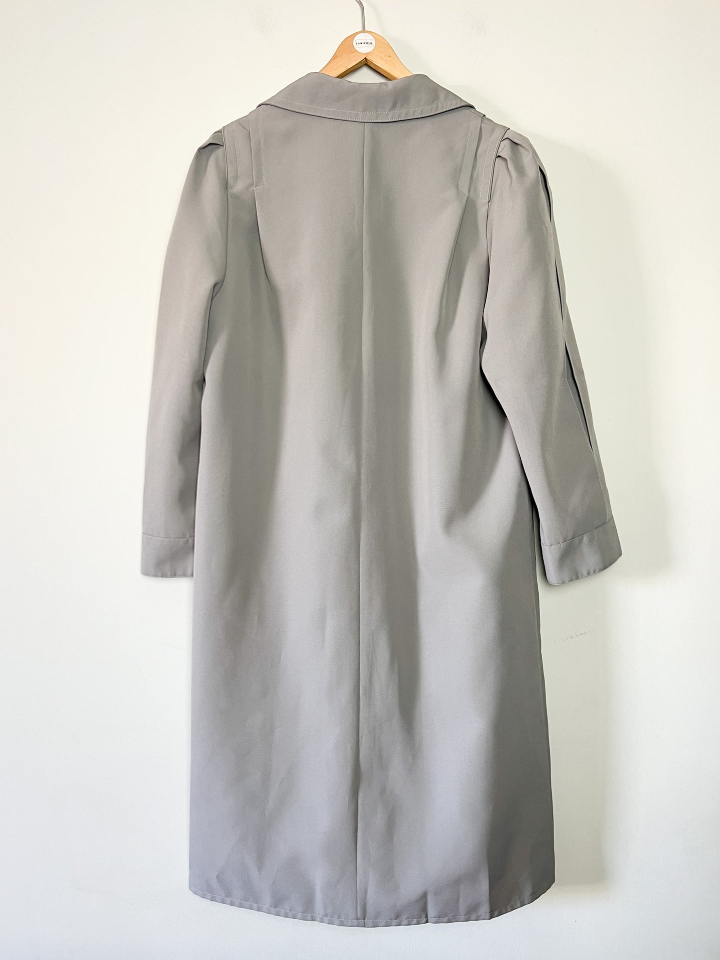 Trench Long Vintage Années 80 - Gris Perle - Made in France - T. 40/42