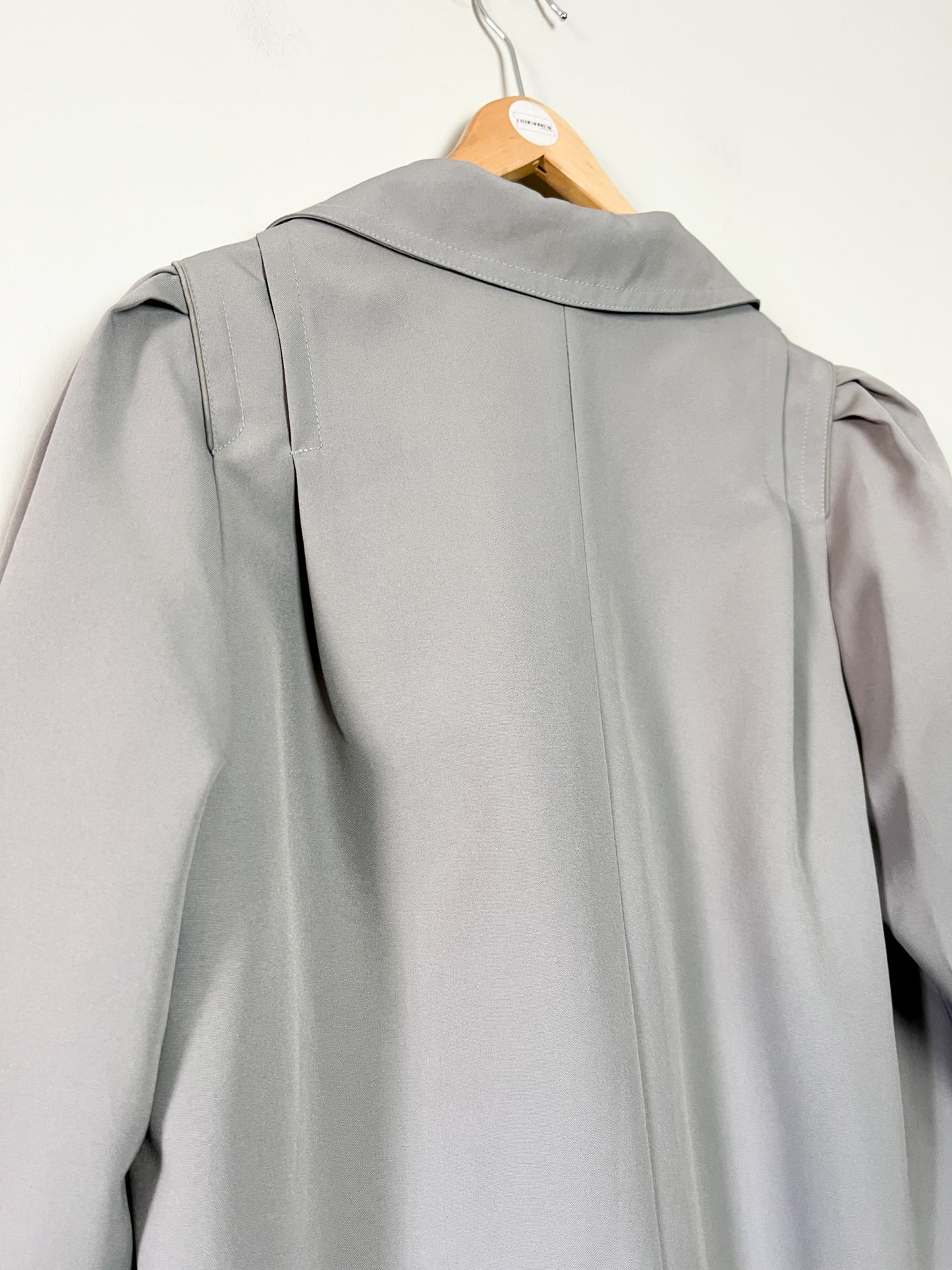 Trench Long Vintage Années 80 - Gris Perle - Made in France - T. 40/42