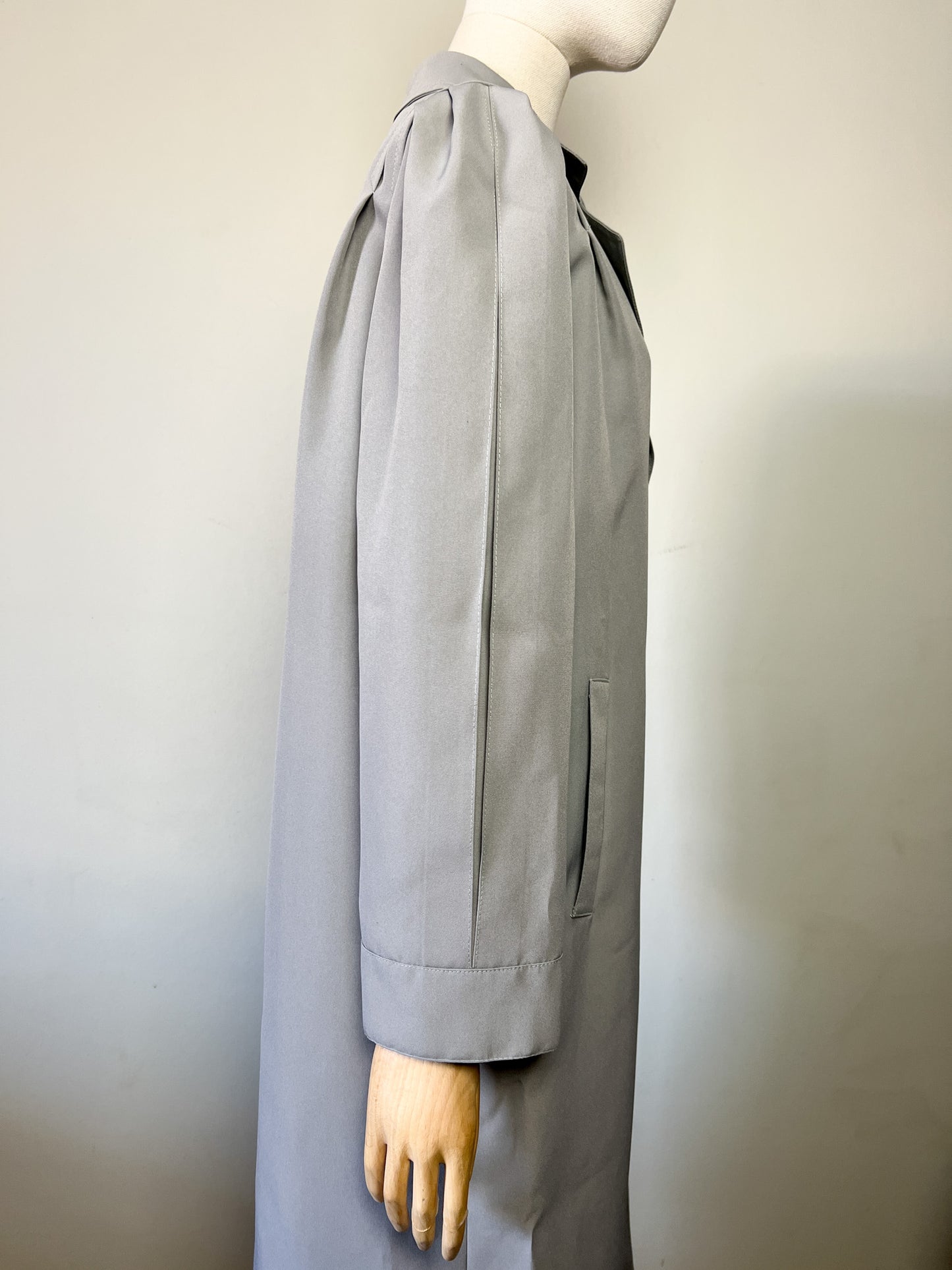 Trench Long Vintage Années 80 - Gris Perle - Made in France - T. 40/42
