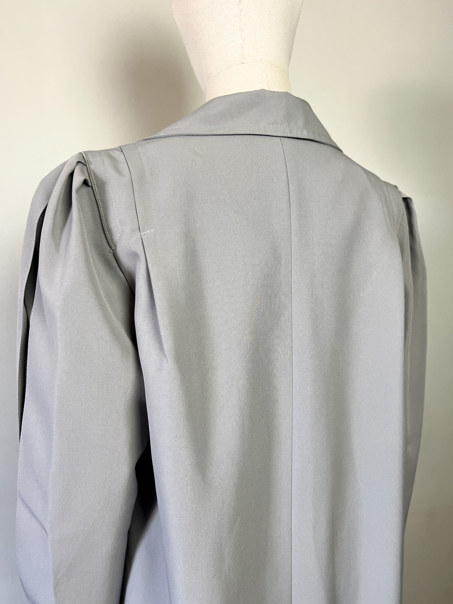 Trench Long Vintage Années 80 - Gris Perle - Made in France - T. 40/42