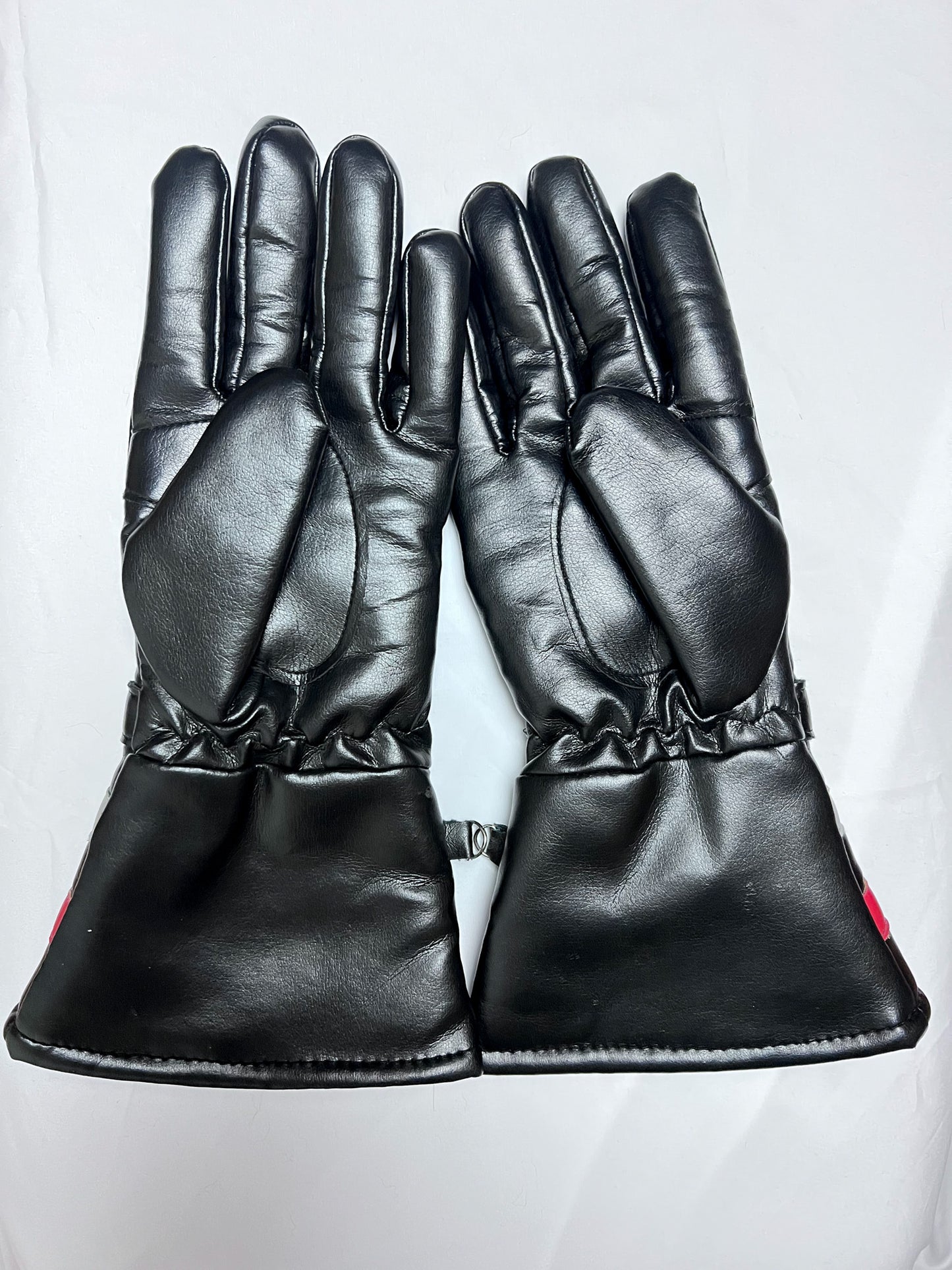 Gants Vintage Années 80 90 Sport Chic - Noir, Gris & Rouge - Doublés & Chauds - TS/M