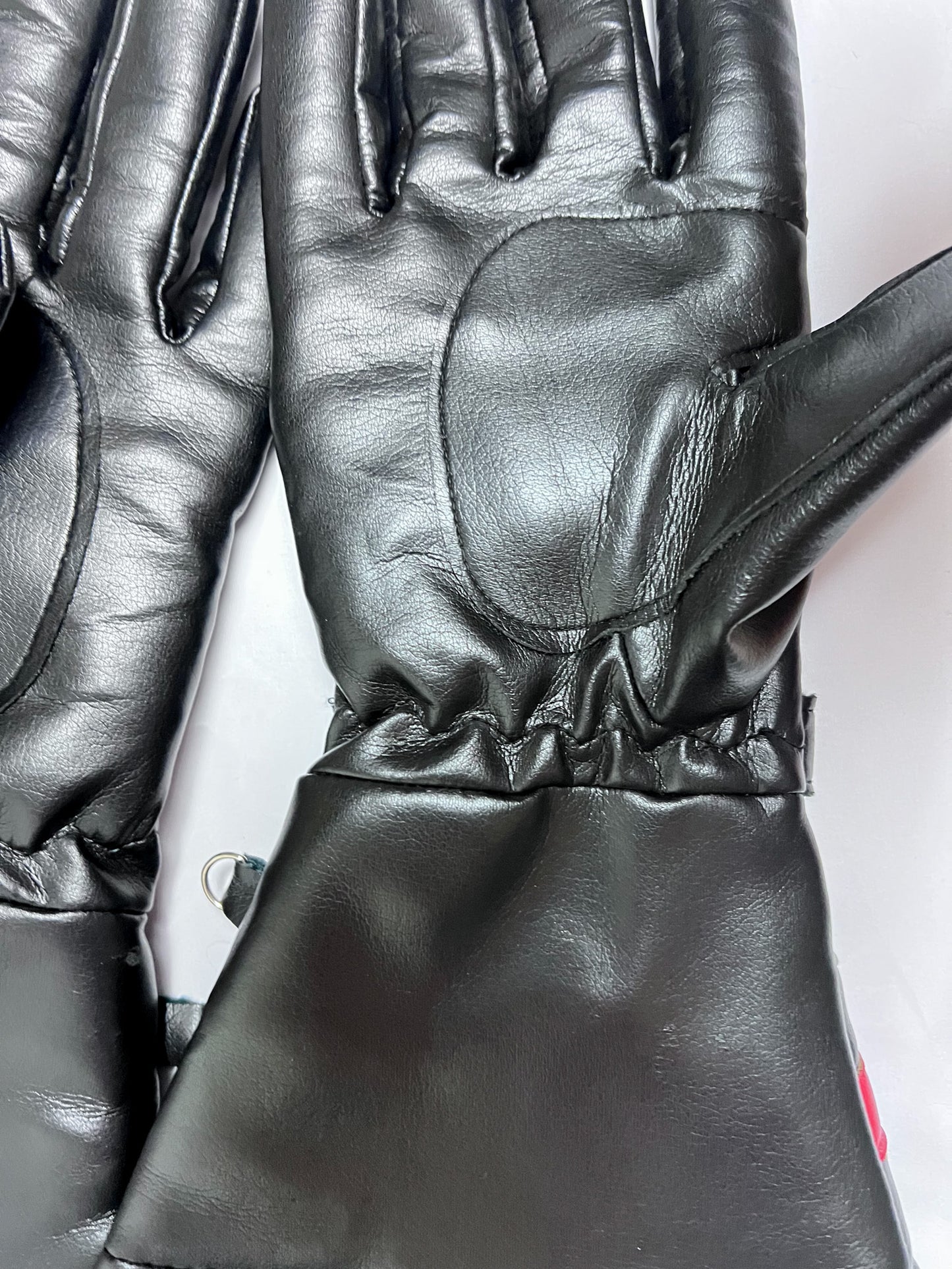 Gants Vintage Années 80 90 Sport Chic - Noir, Gris & Rouge - Doublés & Chauds - TS/M