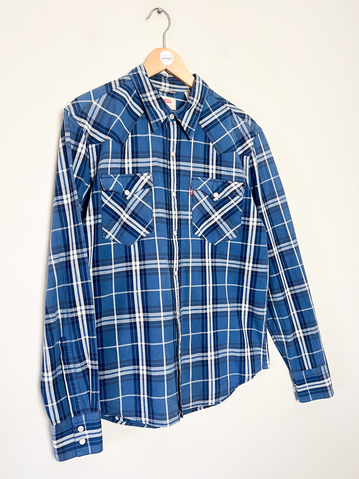 Chemise / Surchemise Levi's western à carreaux bleus — Boutons pression nacrés TM