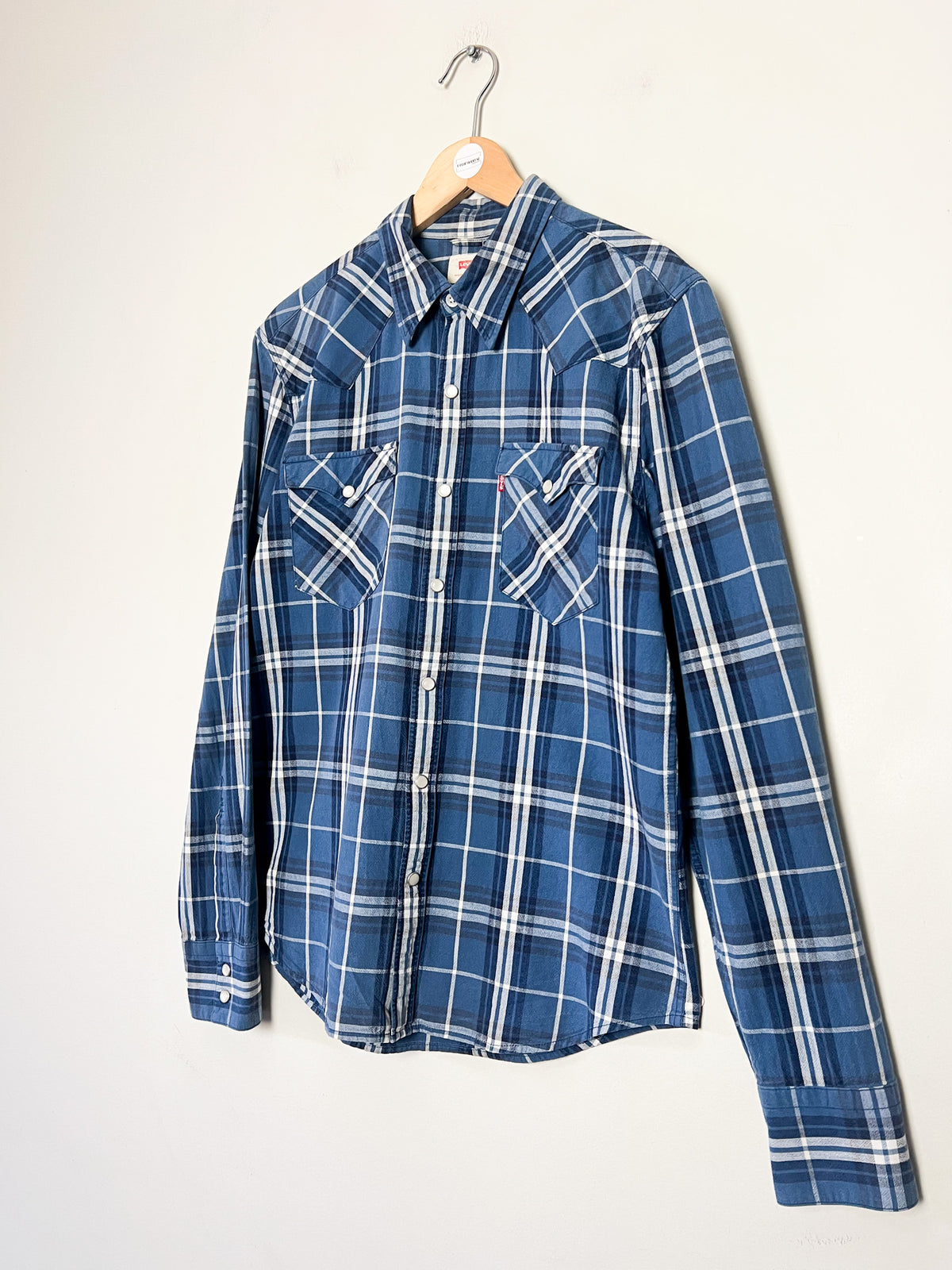 Chemise / Surchemise Levi's western à carreaux bleus — Boutons pression nacrés TM