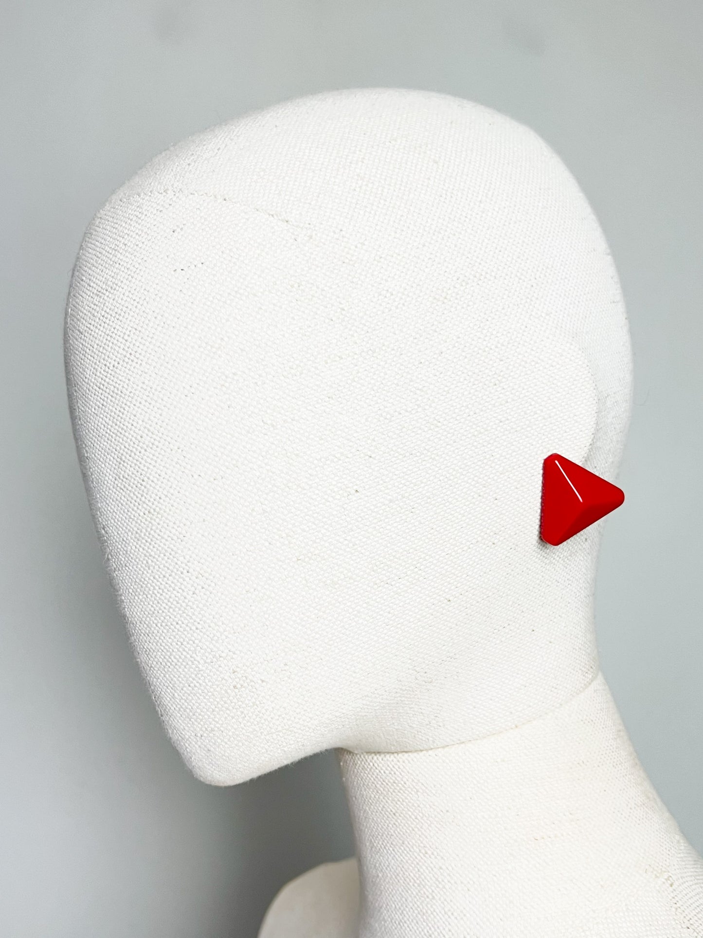 Boucles d'Oreilles Clips Triangles Rouges Vintage Années 80