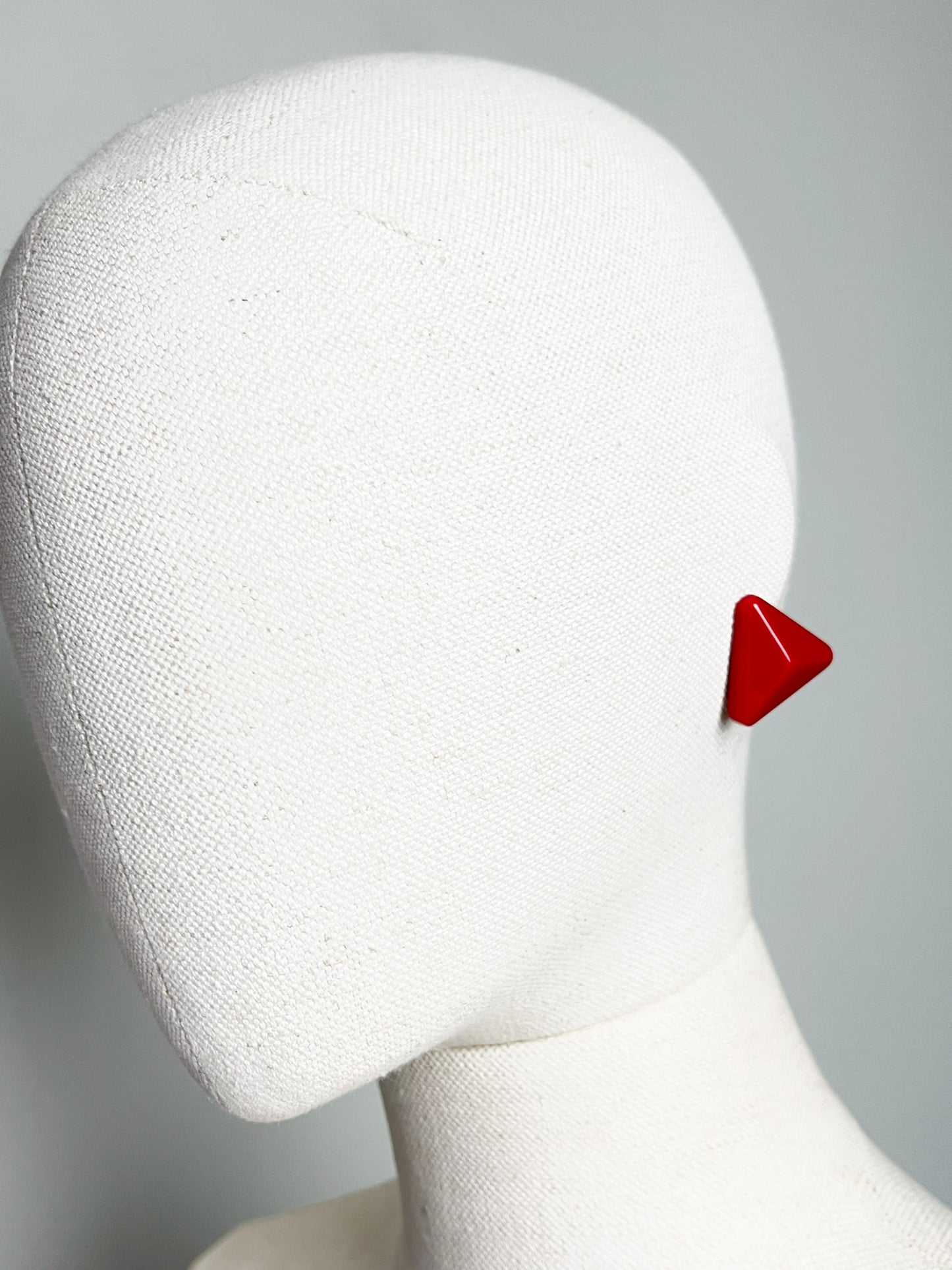 Boucles d'Oreilles Clips Triangles Rouges Vintage Années 80