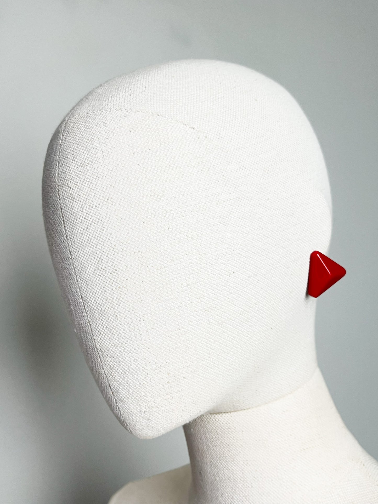Boucles d'Oreilles Clips Triangles Rouges Vintage Années 80