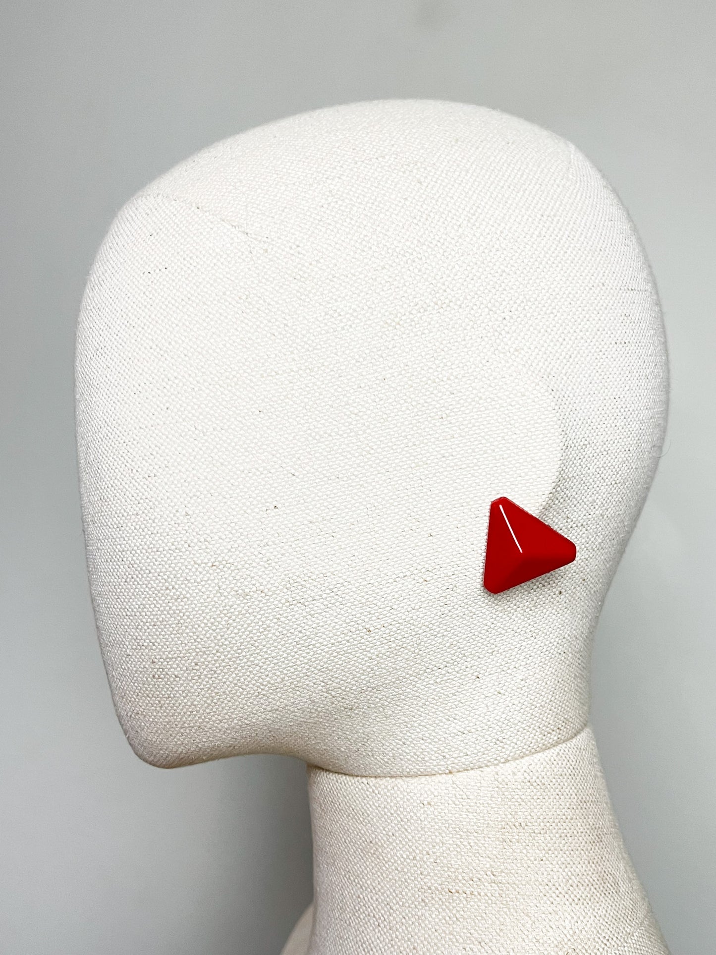 Boucles d'Oreilles Clips Triangles Rouges Vintage Années 80
