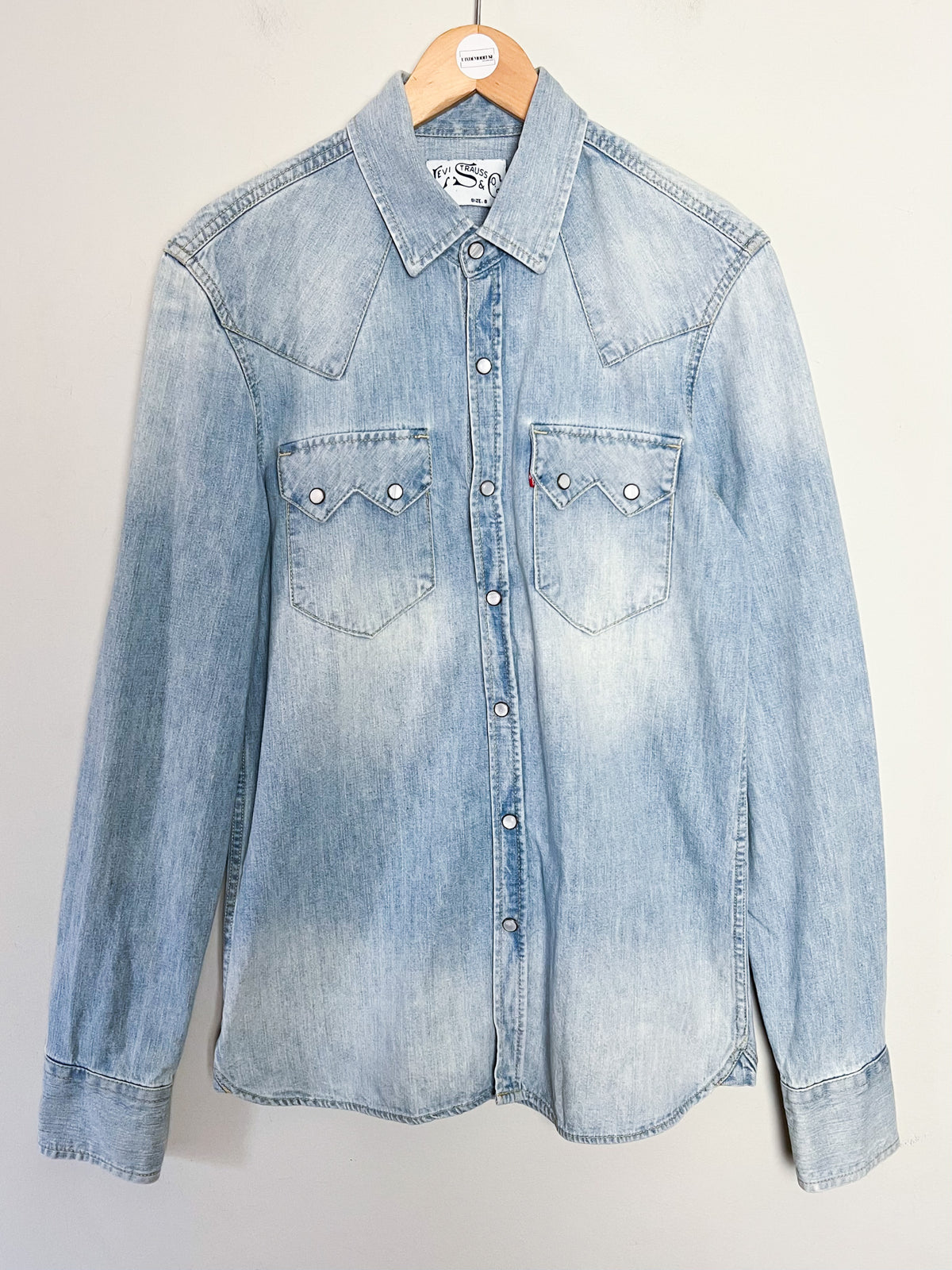 Chemise / Surchemise en jean Levi’s – Bleu clair Boutons nacrés Western – Taille S