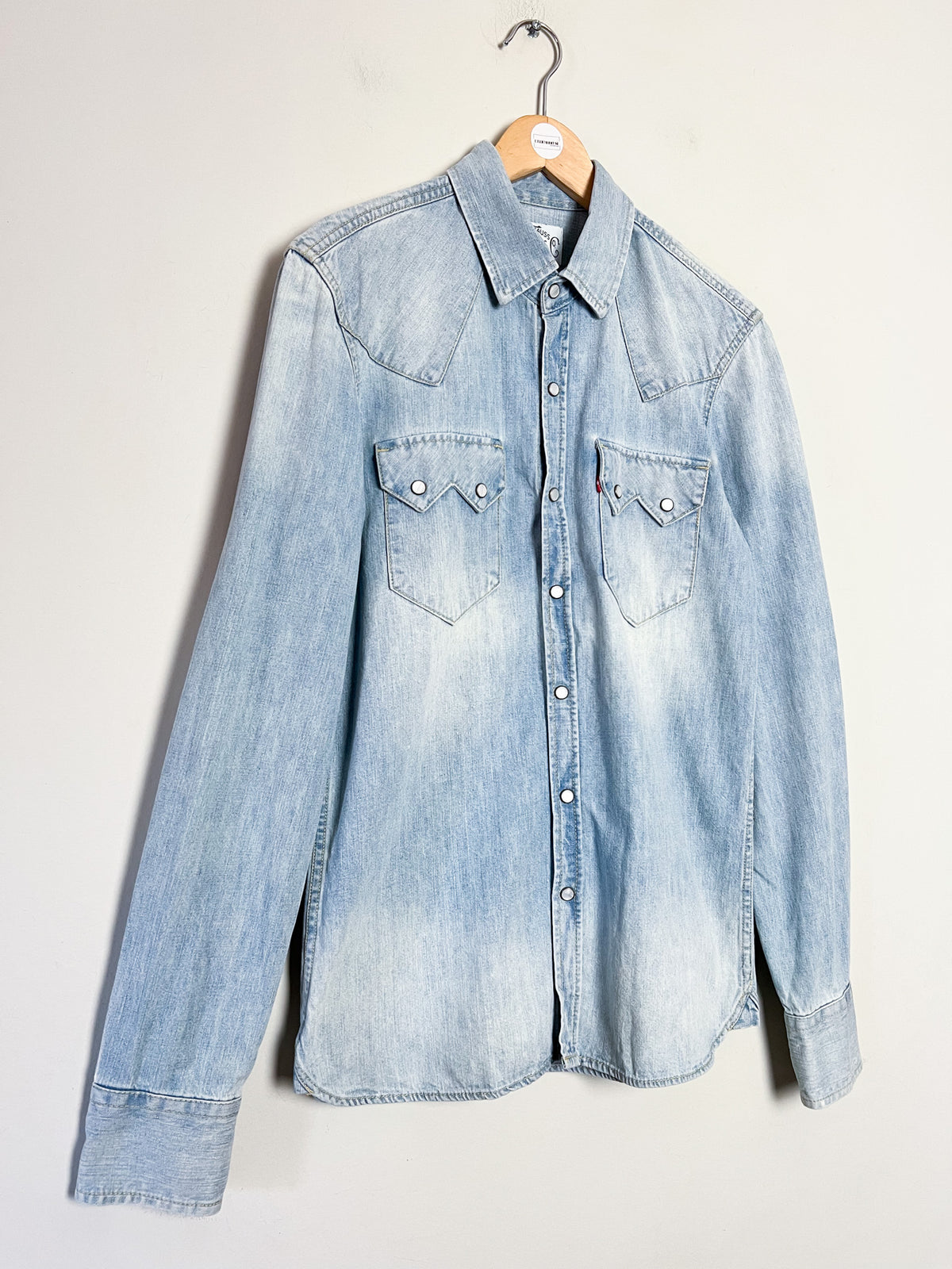Chemise / Surchemise en jean Levi’s – Bleu clair Boutons nacrés Western – Taille S