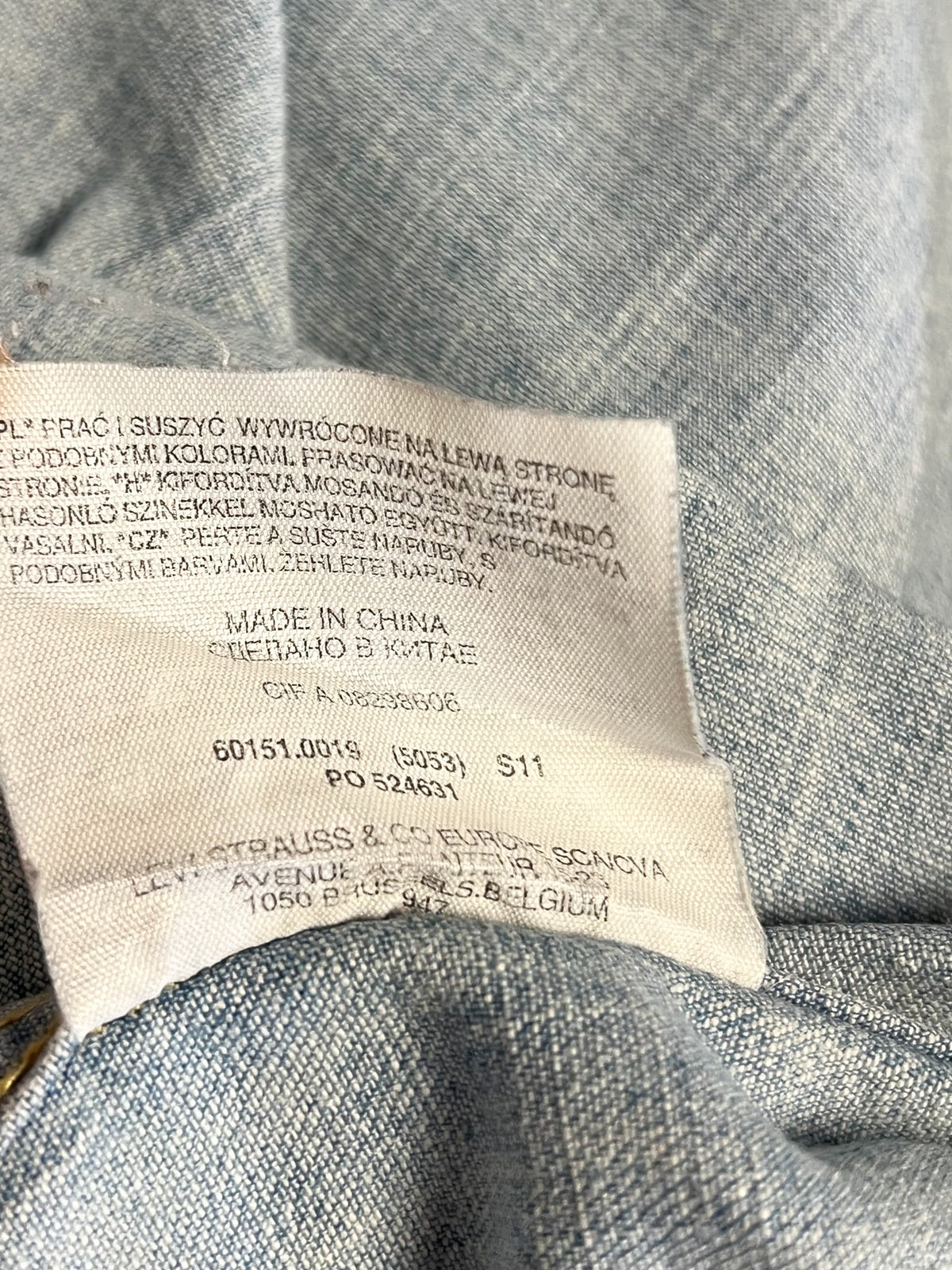 Chemise / Surchemise en jean Levi’s – Bleu clair Boutons nacrés Western – Taille S