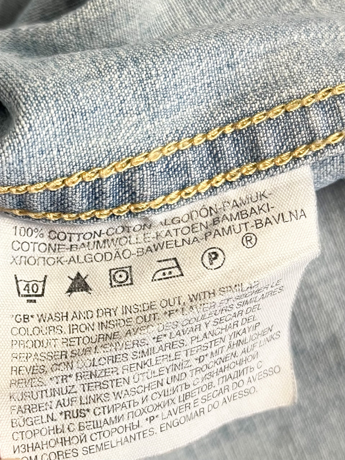 Chemise / Surchemise en jean Levi’s – Bleu clair Boutons nacrés Western – Taille S