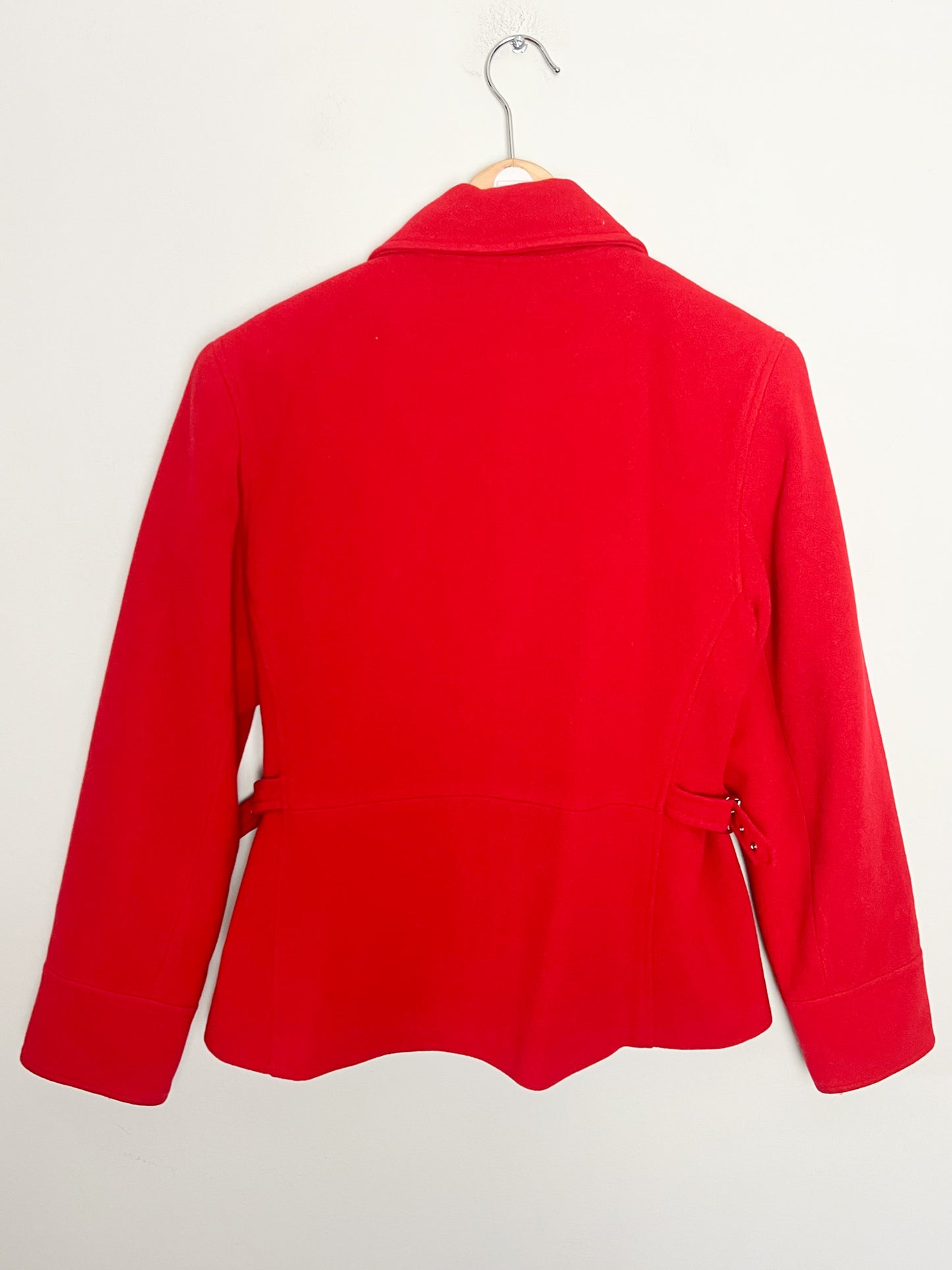Veste Courte Laine Rouge Vintage Années 90 - Coupe Cintrée- Fashion Studio - T40/42