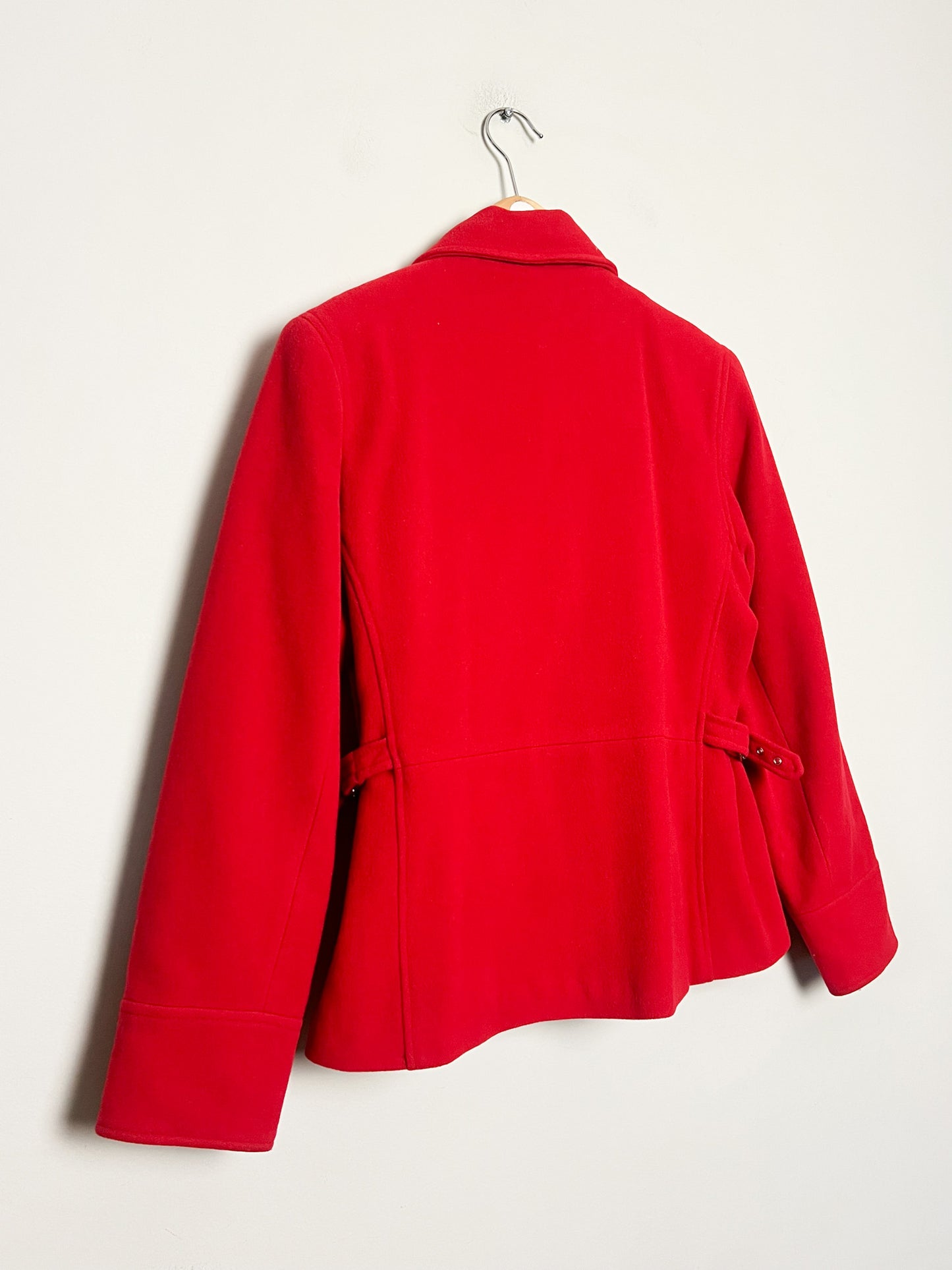 Veste Courte Laine Rouge Vintage Années 90 - Coupe Cintrée- Fashion Studio - T40/42