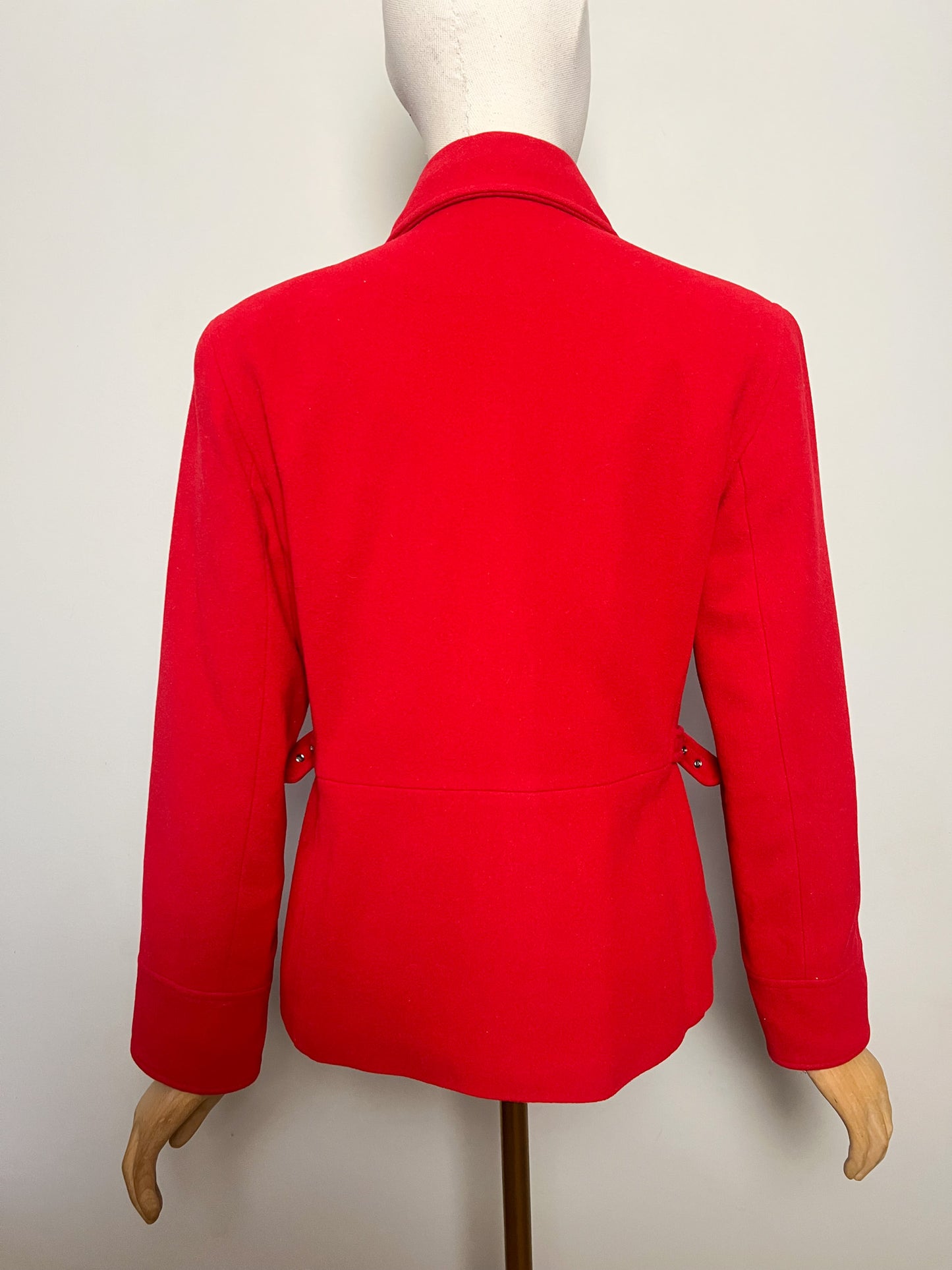 Veste Courte Laine Rouge Vintage Années 90 - Coupe Cintrée- Fashion Studio - T40/42