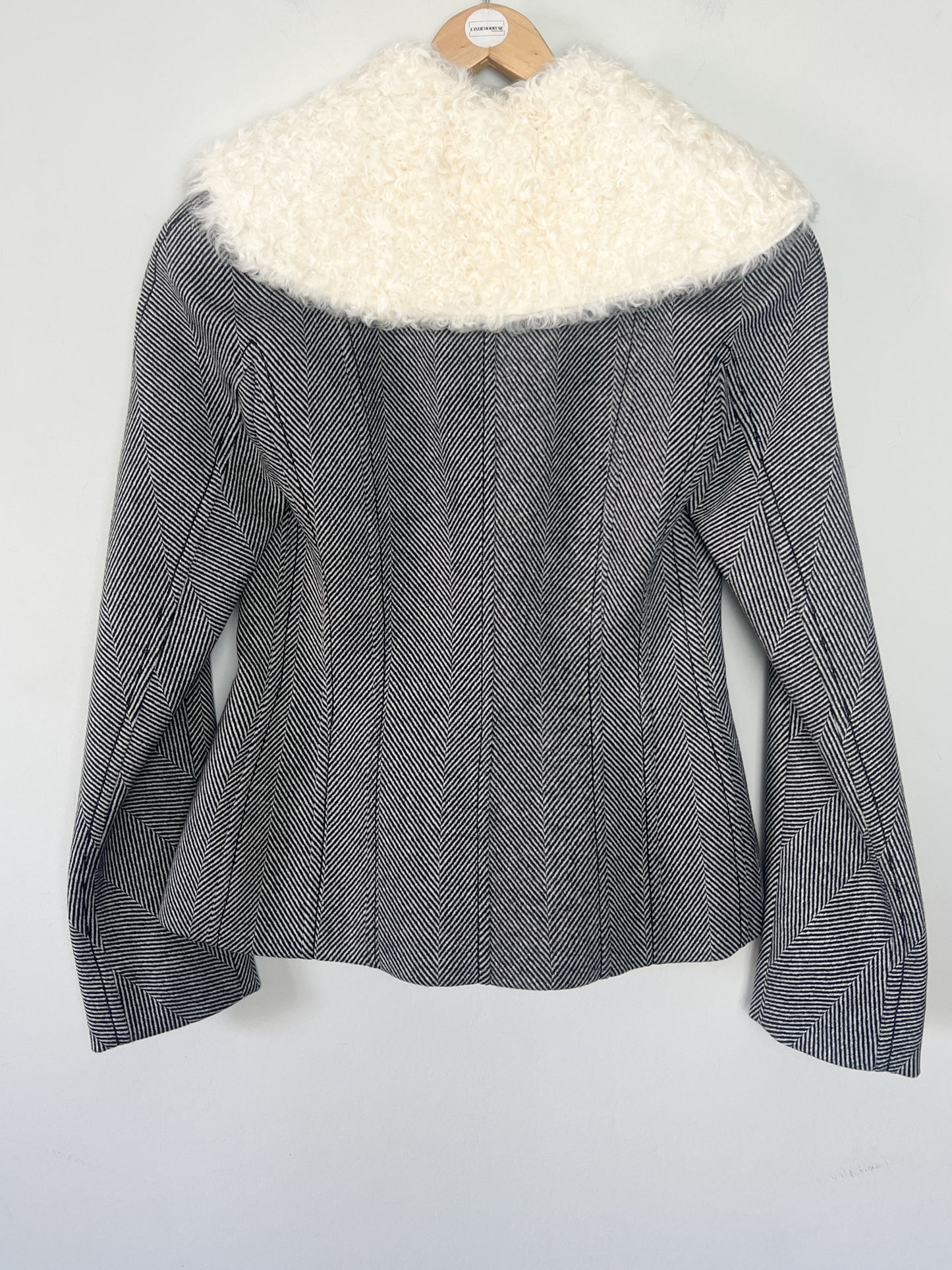 Veste CHRISTIAN DIOR BOUTIQUE (Période John Galliano) - 100% Laine Vierge & Soie - Col Kalgan Amovible - Made in France - Taille 36 FR