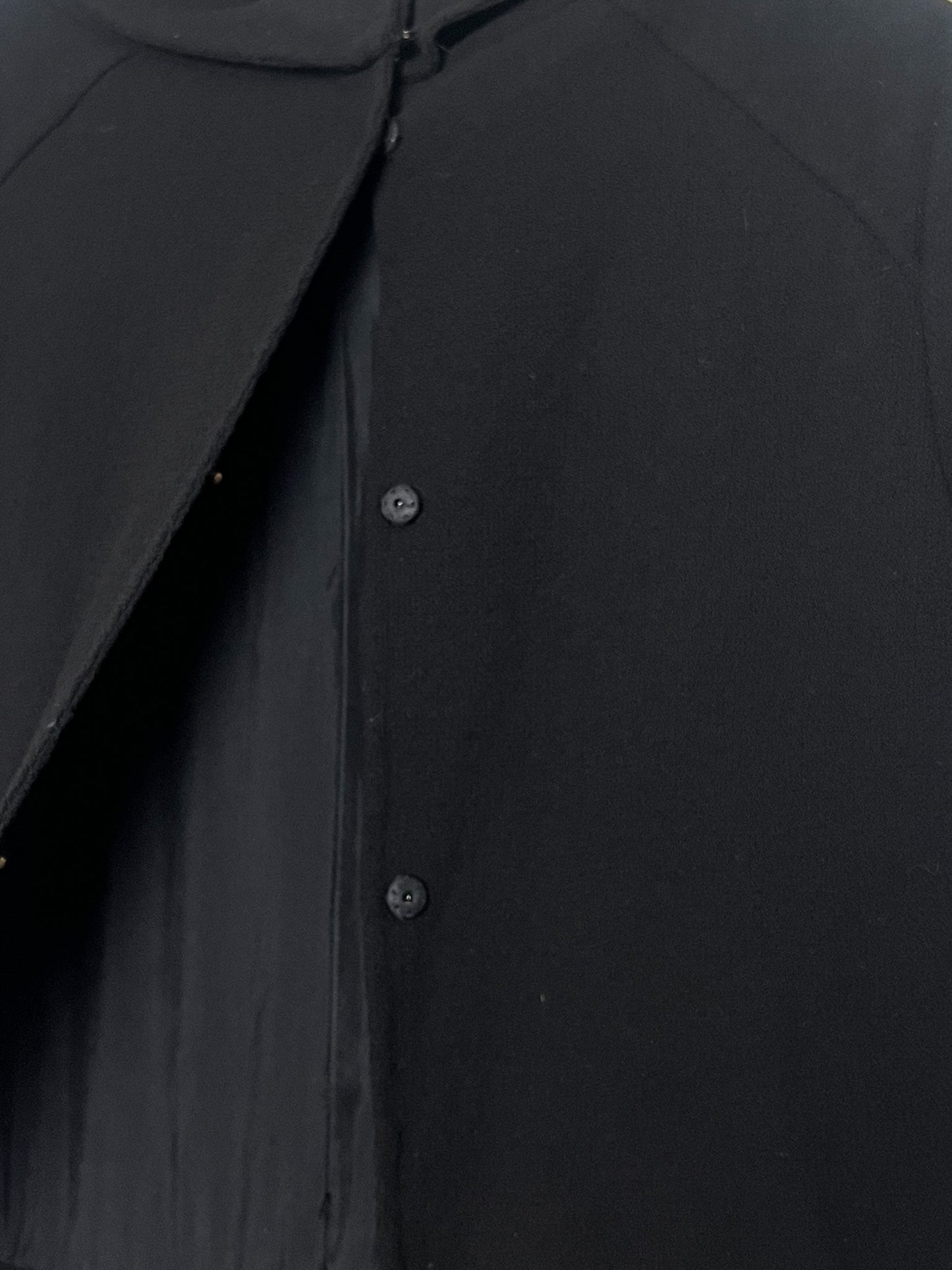 Robe Vintage Oscar de la Renta Noire - 100% Laine - Effet Faux Deux Pièces - Années 80 - Taille 36/38