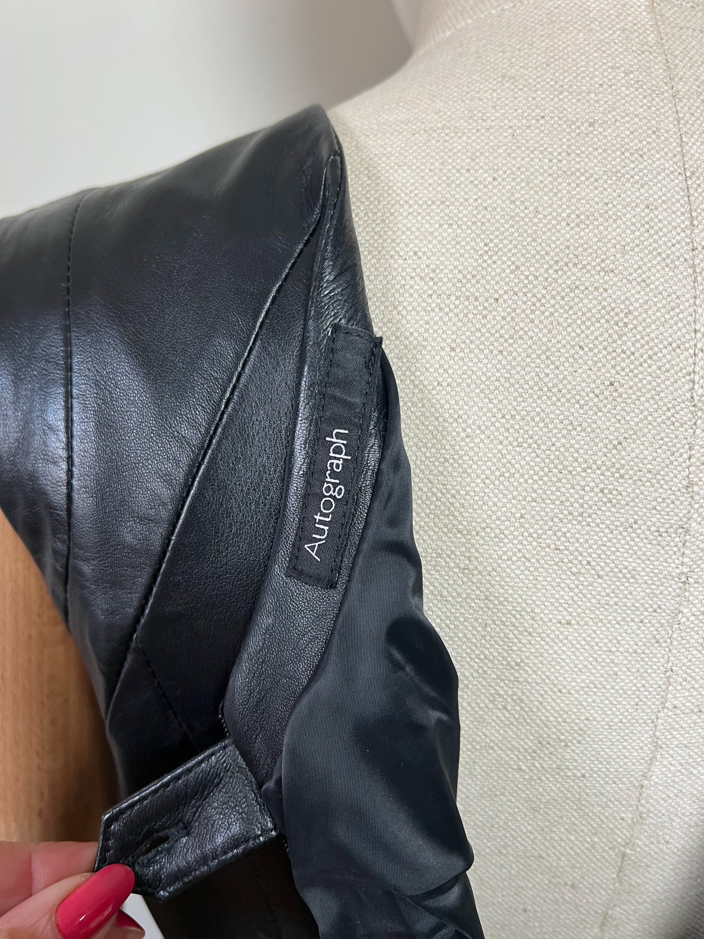 Robe Fourreau en Cuir Véritable Noir - Style Minimal des Années 90 - T38
