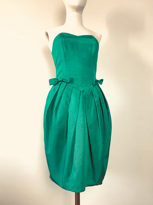 Robe bustier verte vintage Tapioka