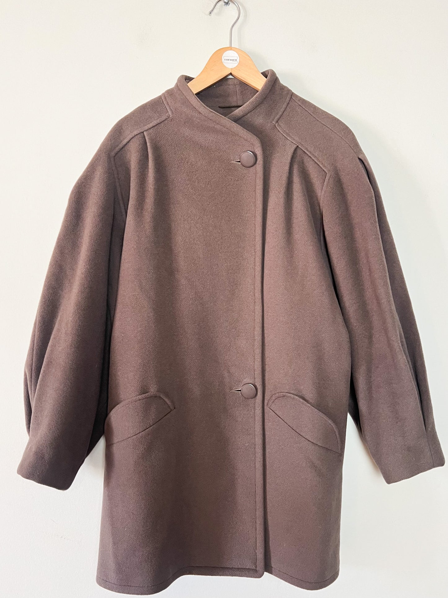 Manteau Vintage Années 90- Laine & Cachemire - Marron Glacé - Coïncidence T 38/40
