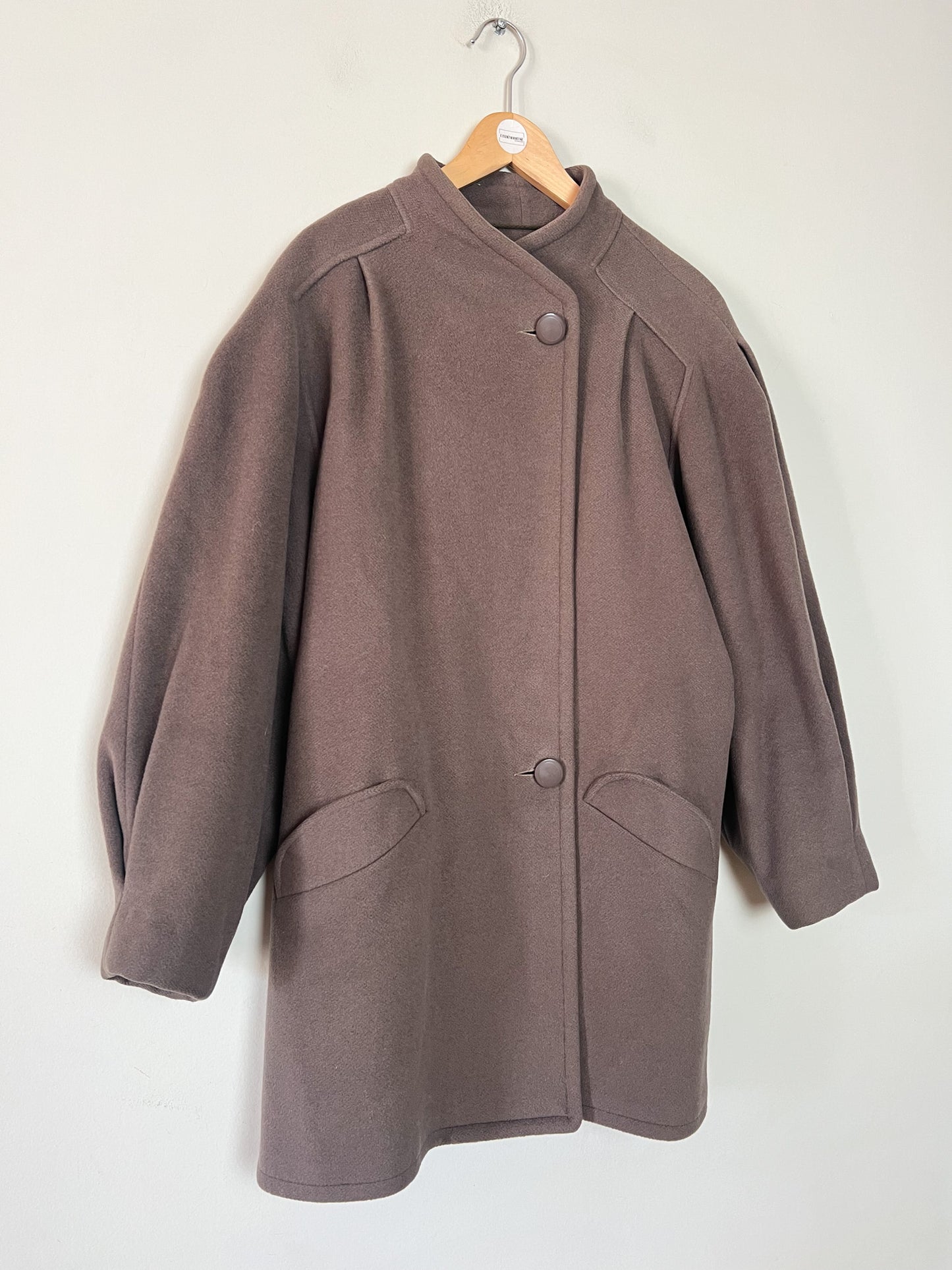 Manteau Vintage Années 90- Laine & Cachemire - Marron Glacé - Coïncidence T 38/40