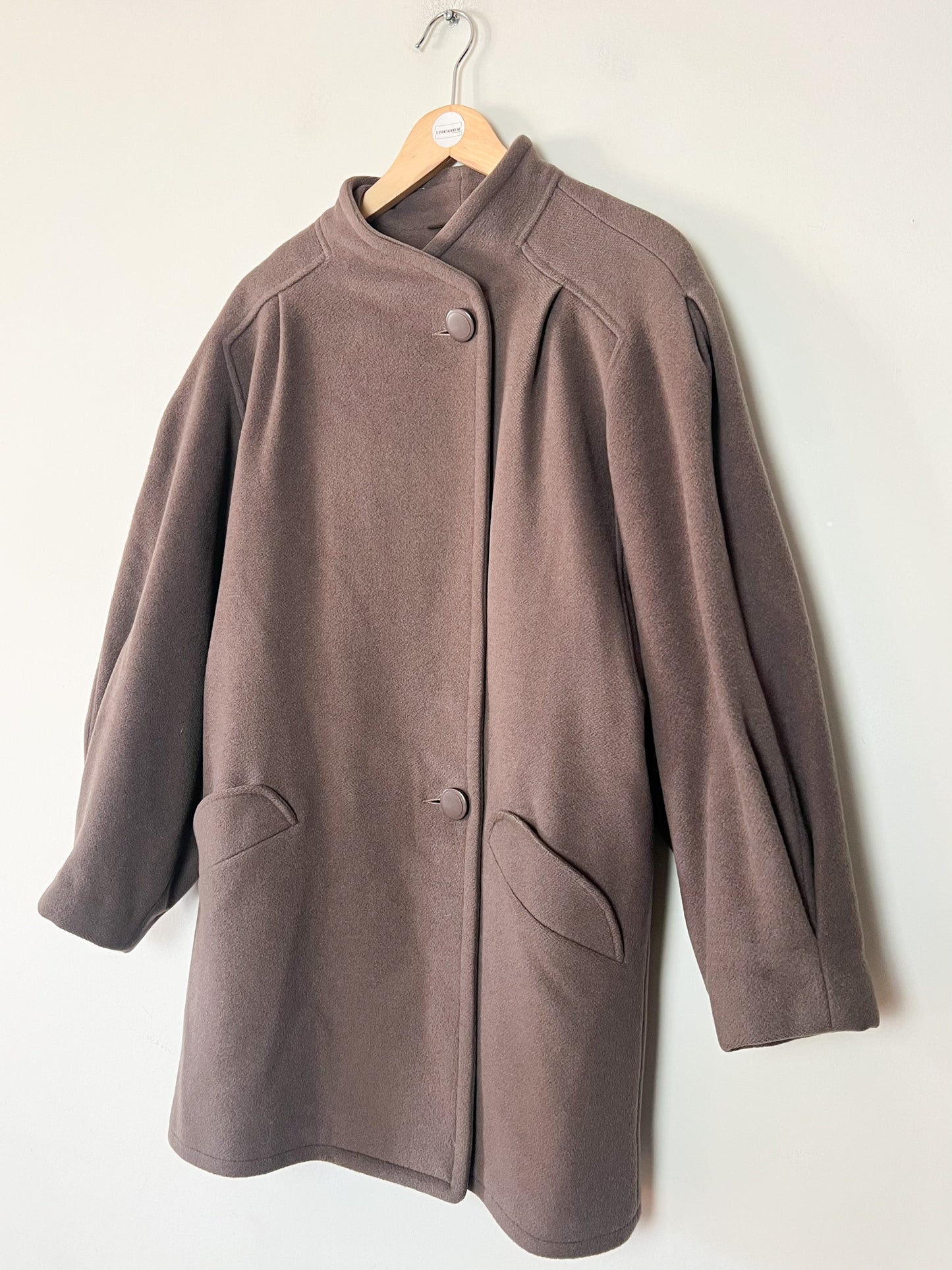 Manteau Vintage Années 90- Laine & Cachemire - Marron Glacé - Coïncidence T 38/40