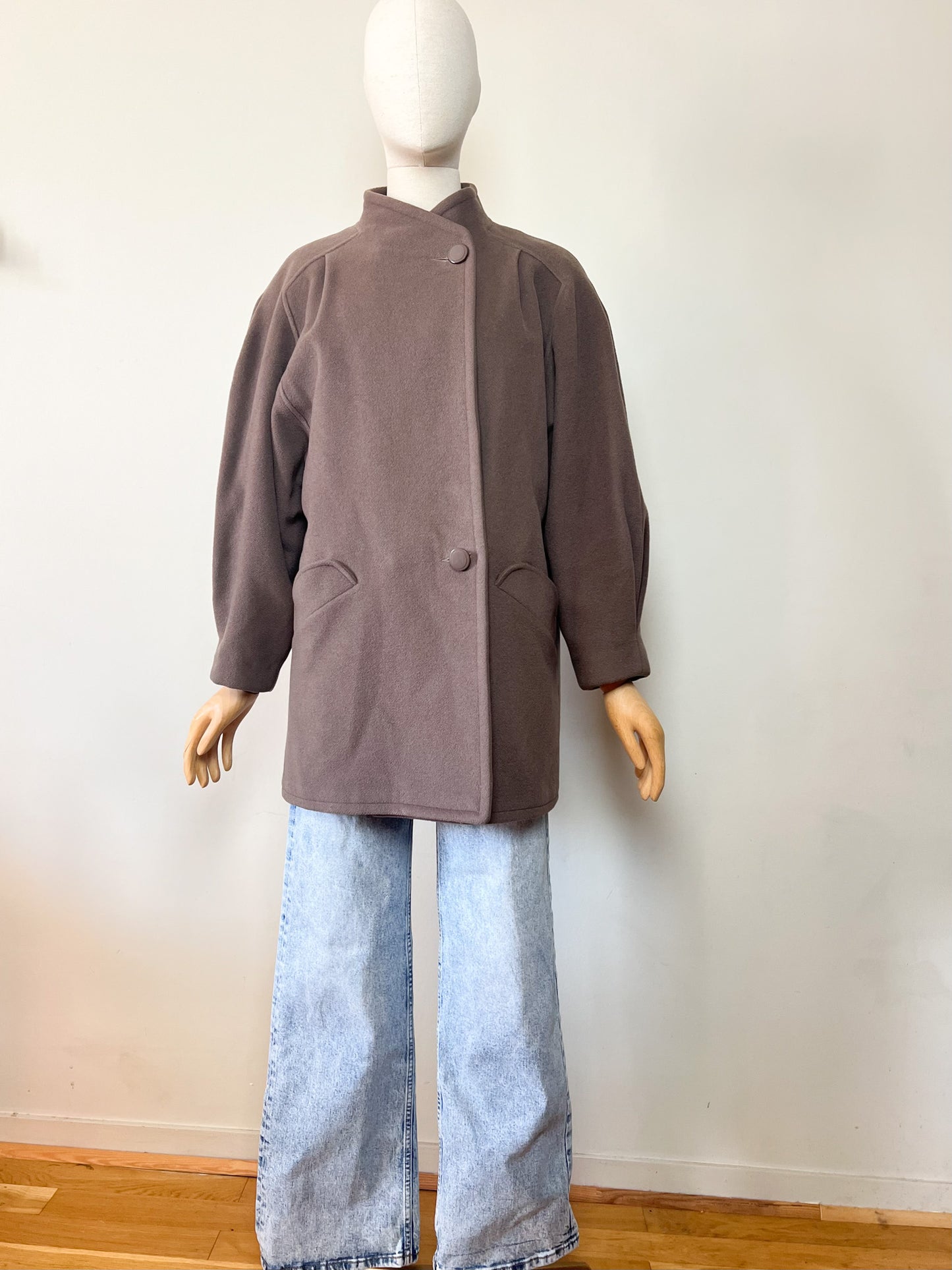 Manteau Vintage Années 90- Laine & Cachemire - Marron Glacé - Coïncidence T 38/40
