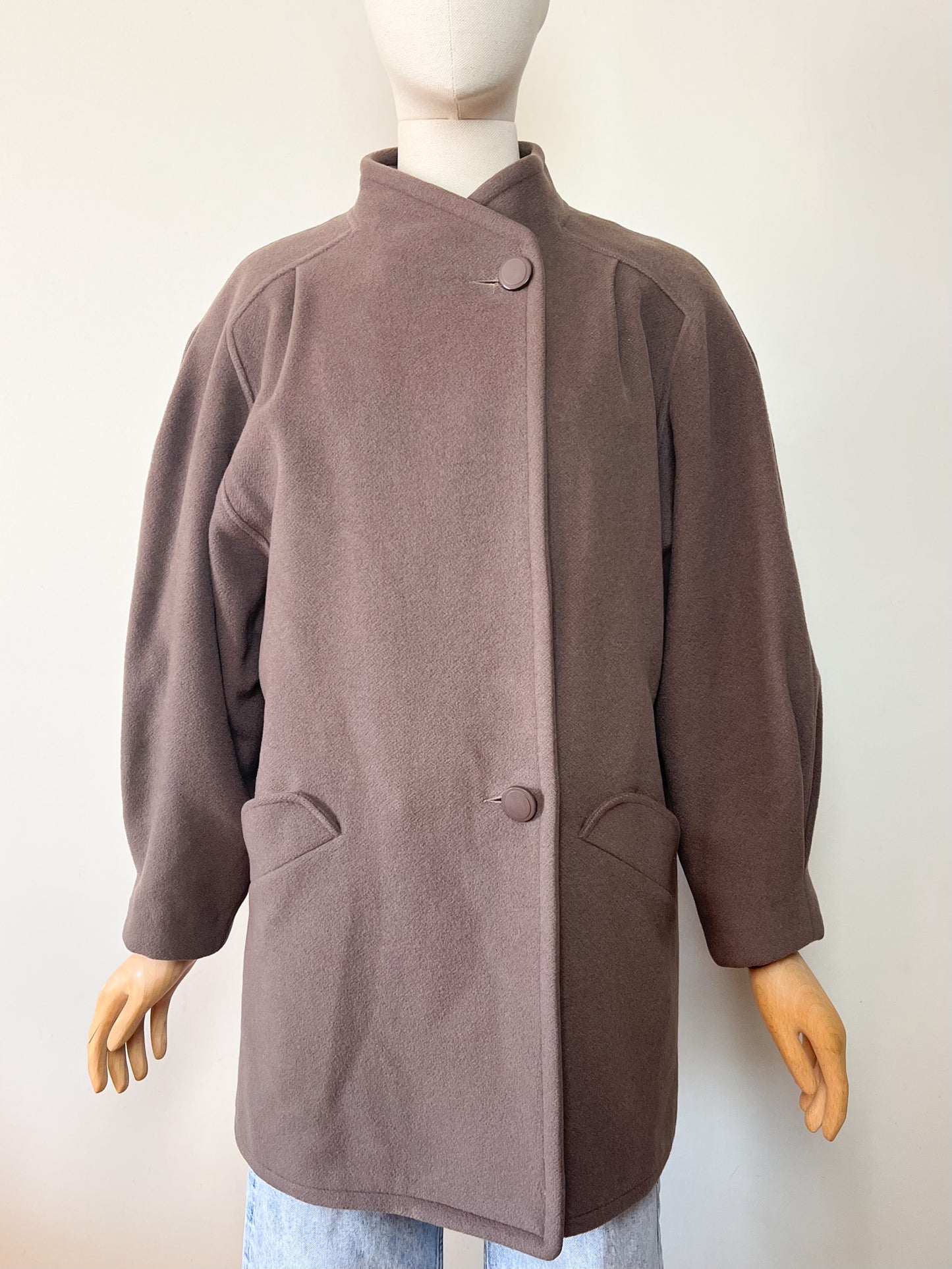 Manteau Vintage Années 90- Laine & Cachemire - Marron Glacé - Coïncidence T 38/40