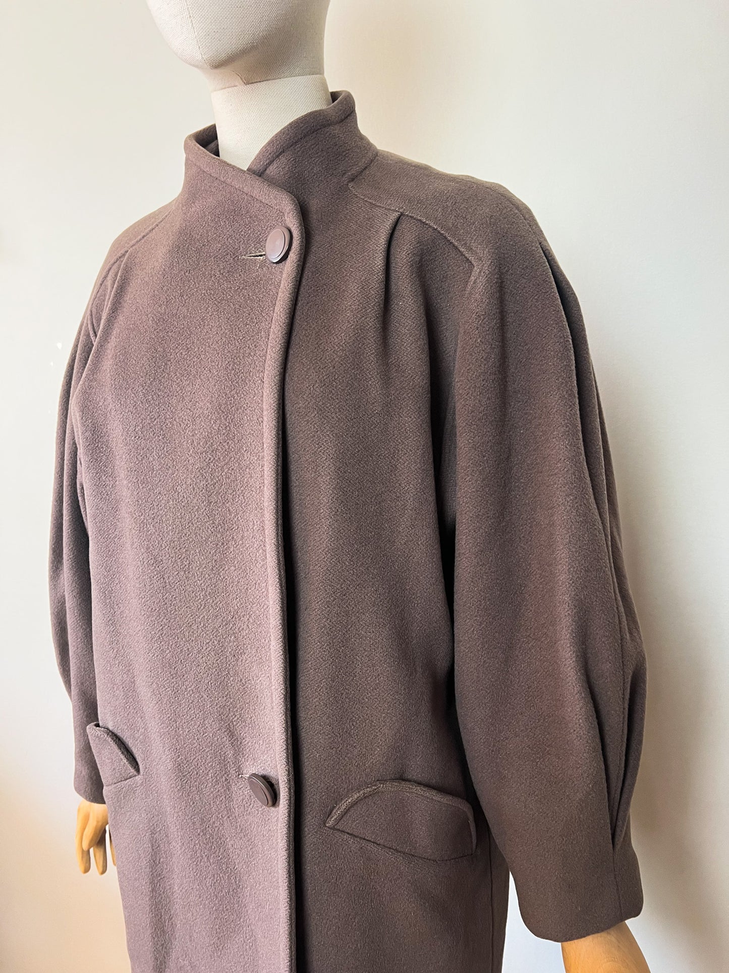 Manteau Vintage Années 90- Laine & Cachemire - Marron Glacé - Coïncidence T 38/40