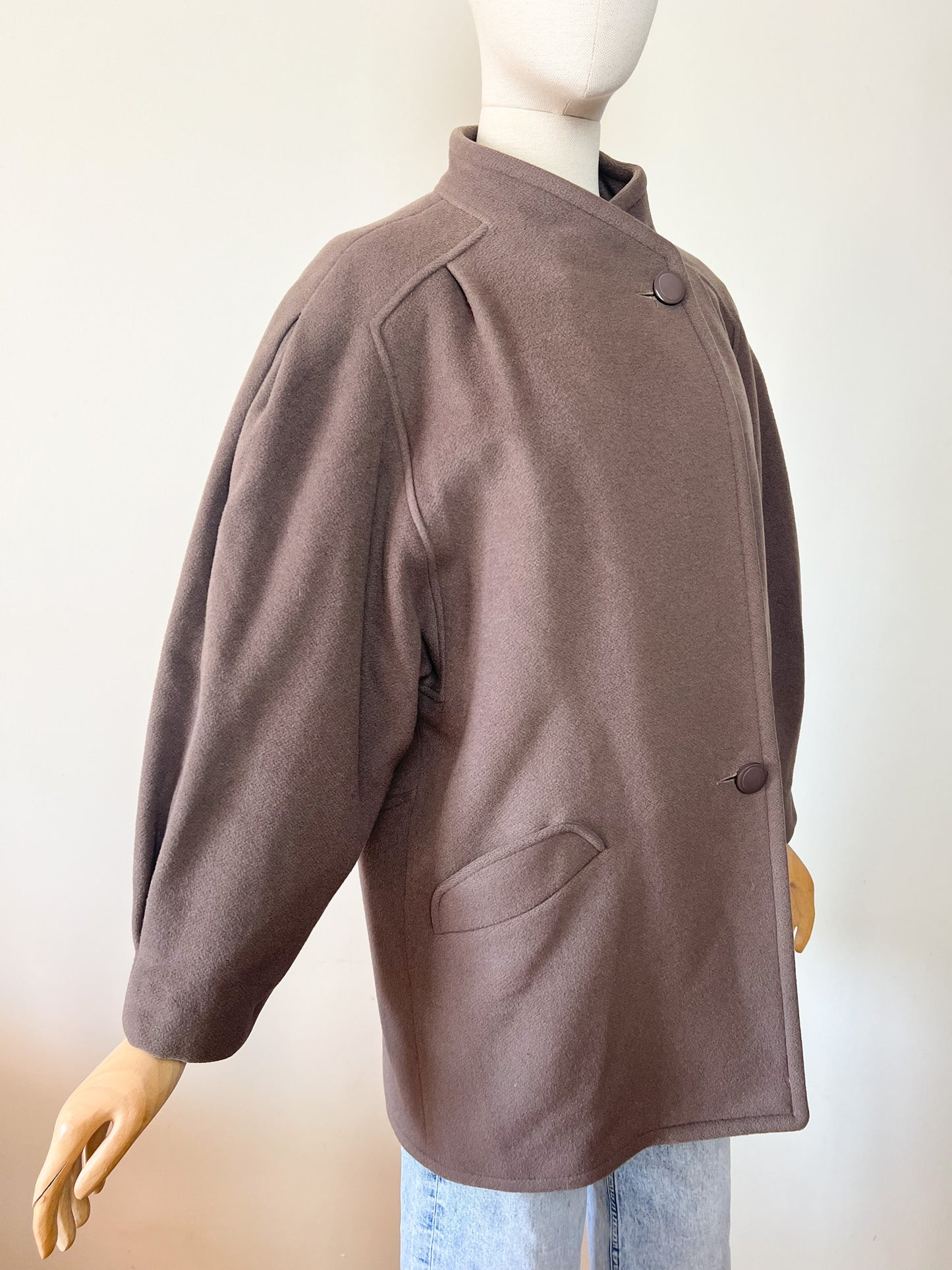 Manteau Vintage Années 90- Laine & Cachemire - Marron Glacé - Coïncidence T 38/40