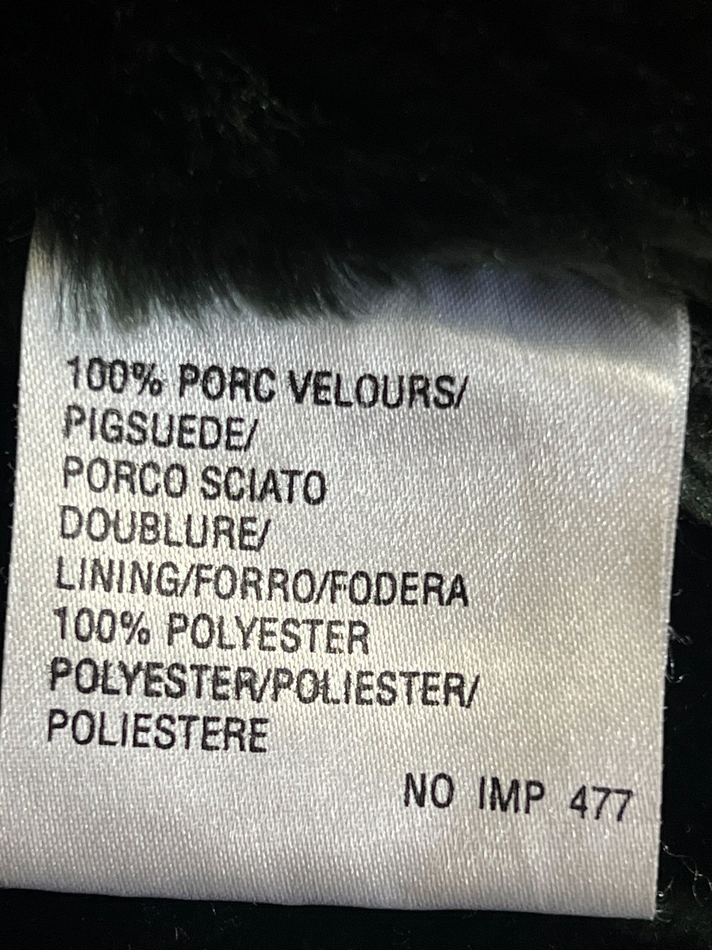 Manteau Vintage en Velours de Cuir Vert & Fausse Fourrure - T 38/40