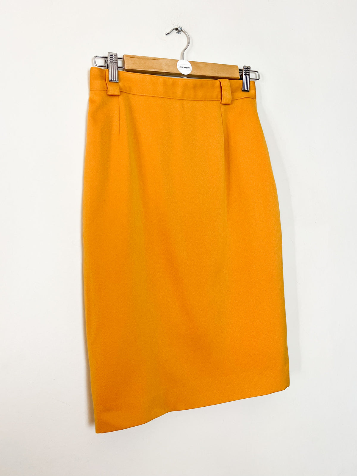 Jupe crayon vintage années 80s moutarde 100% Pure Laine Vierge Electre Paris Taille 36