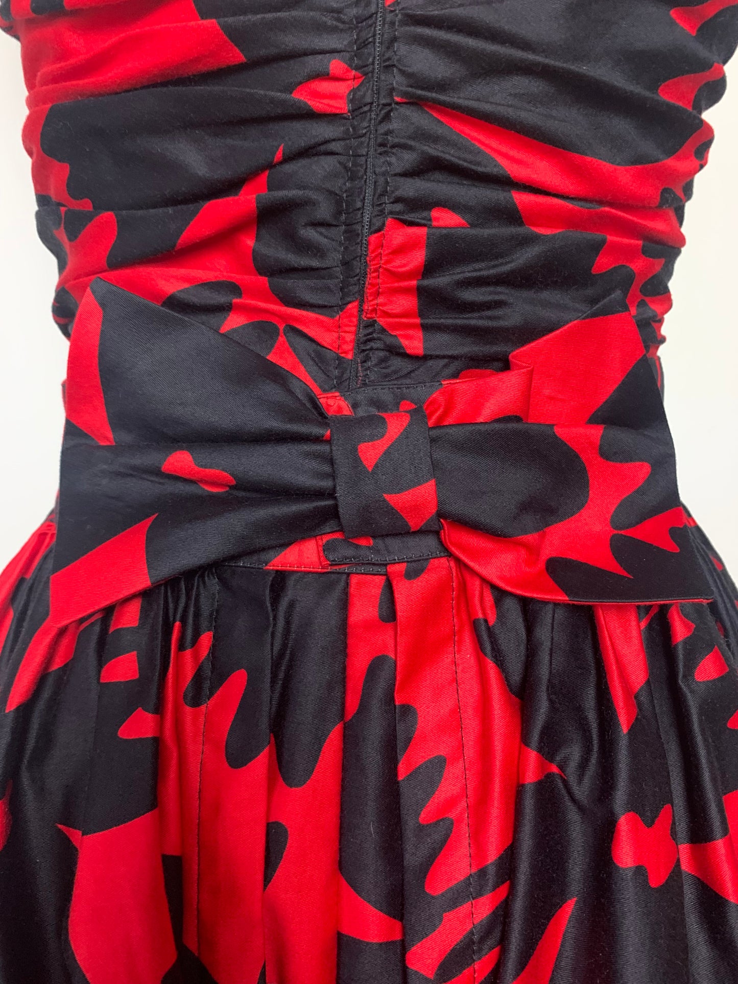 Robe bustier 2 en 1 noire et rouge vintage Lilian Fell