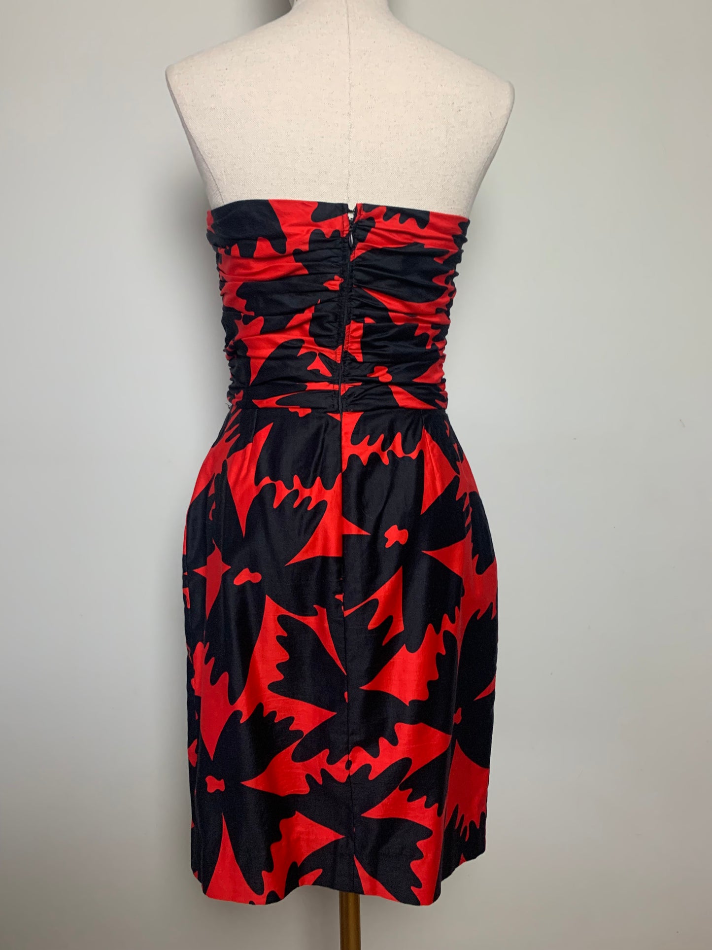 Robe bustier 2 en 1 noire et rouge vintage Lilian Fell