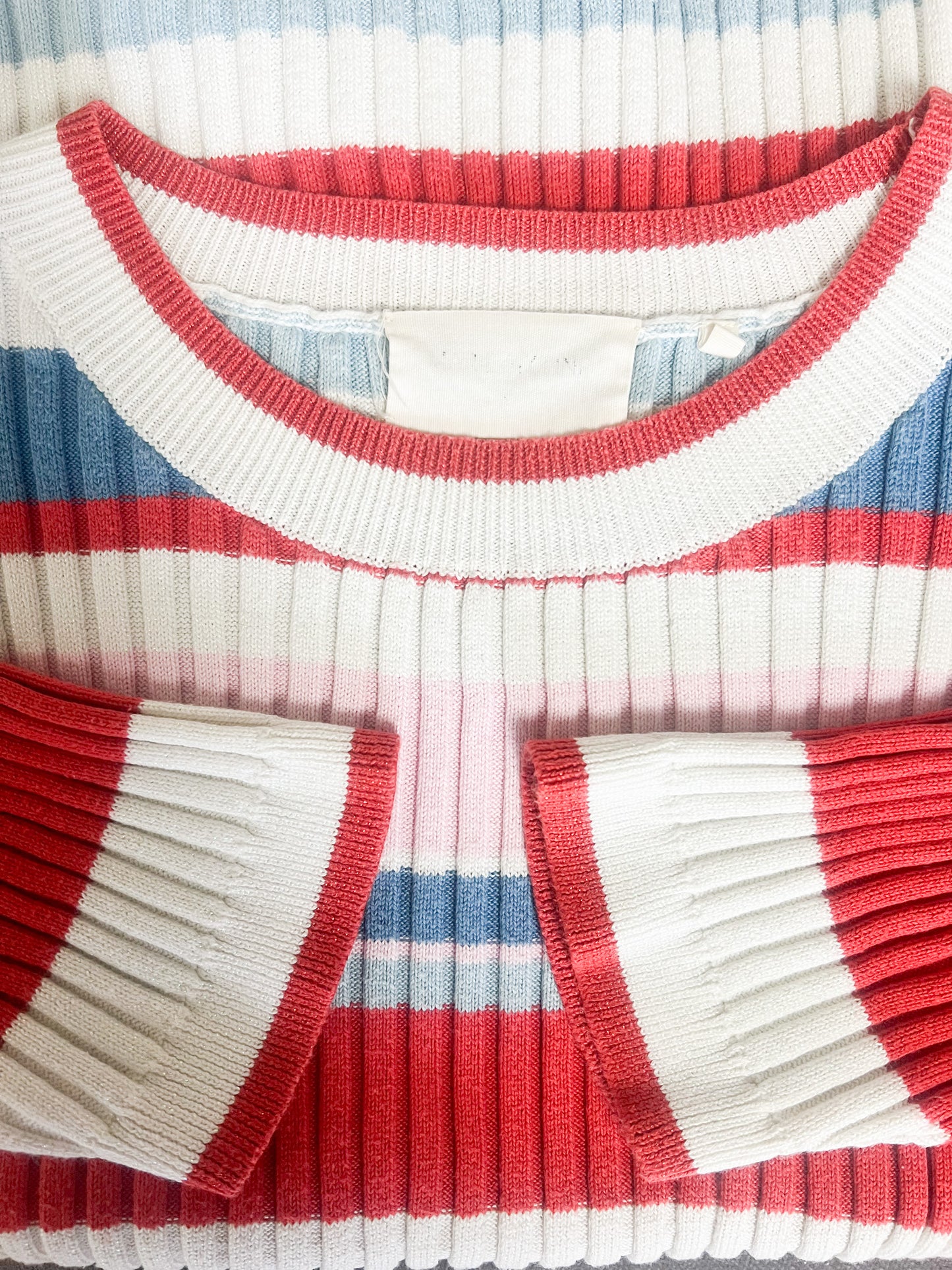 Top t-shirt manches courtes Irisé - Rayures Multicolores - Look Rétro - Marie Sixtine T36