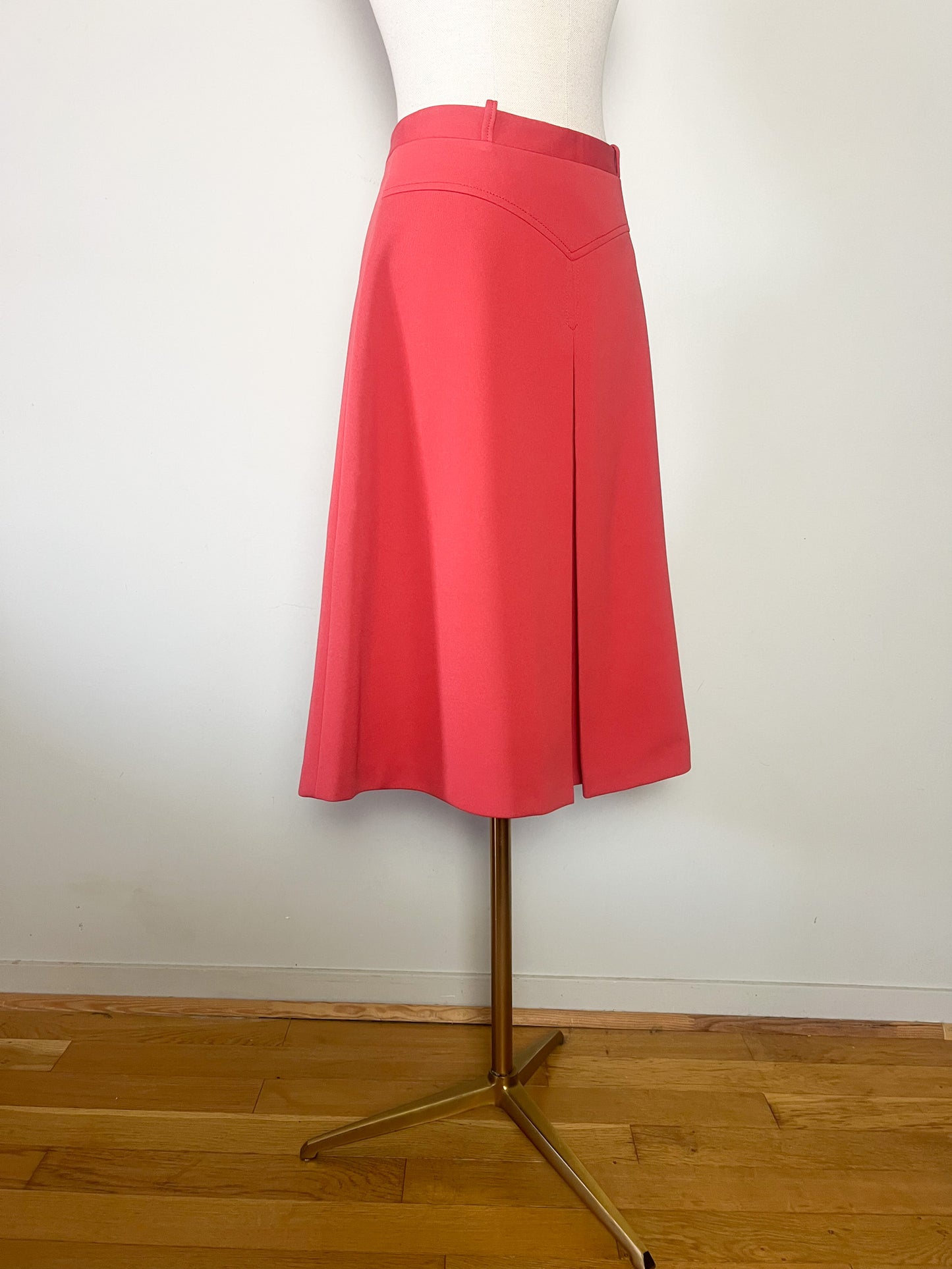 Jupe Trapèze Vintage Années 70 - Rouge Terracotta - Made in France Bowling - T38
