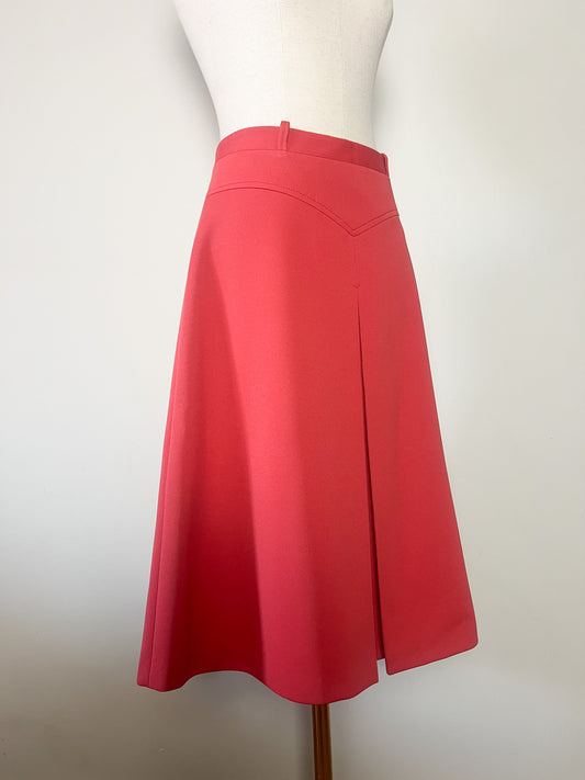 Jupe Trapèze Vintage Années 70 - Rouge Terracotta - Made in France Bowling - T38