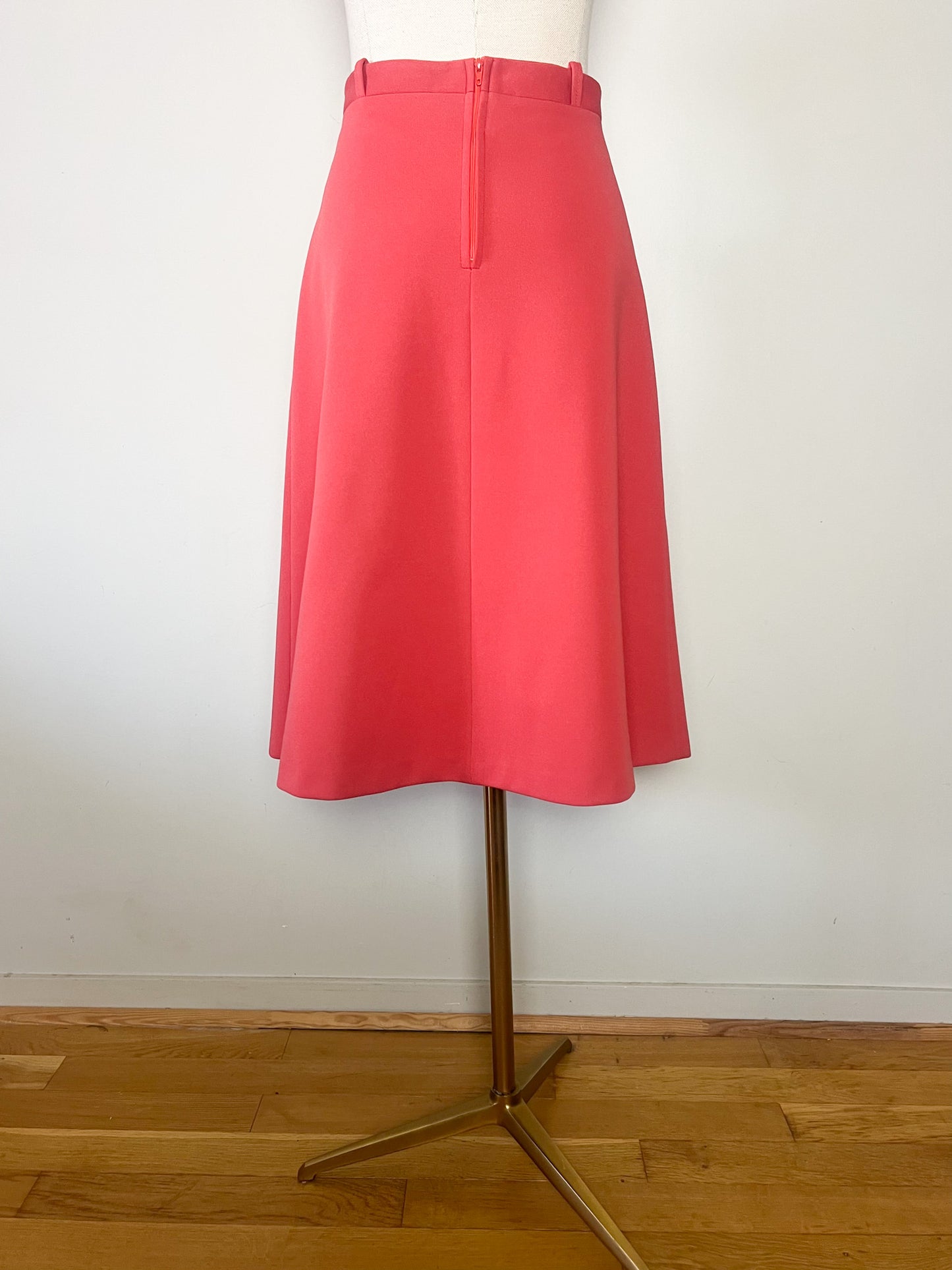 Jupe Trapèze Vintage Années 70 - Rouge Terracotta - Made in France Bowling - T38