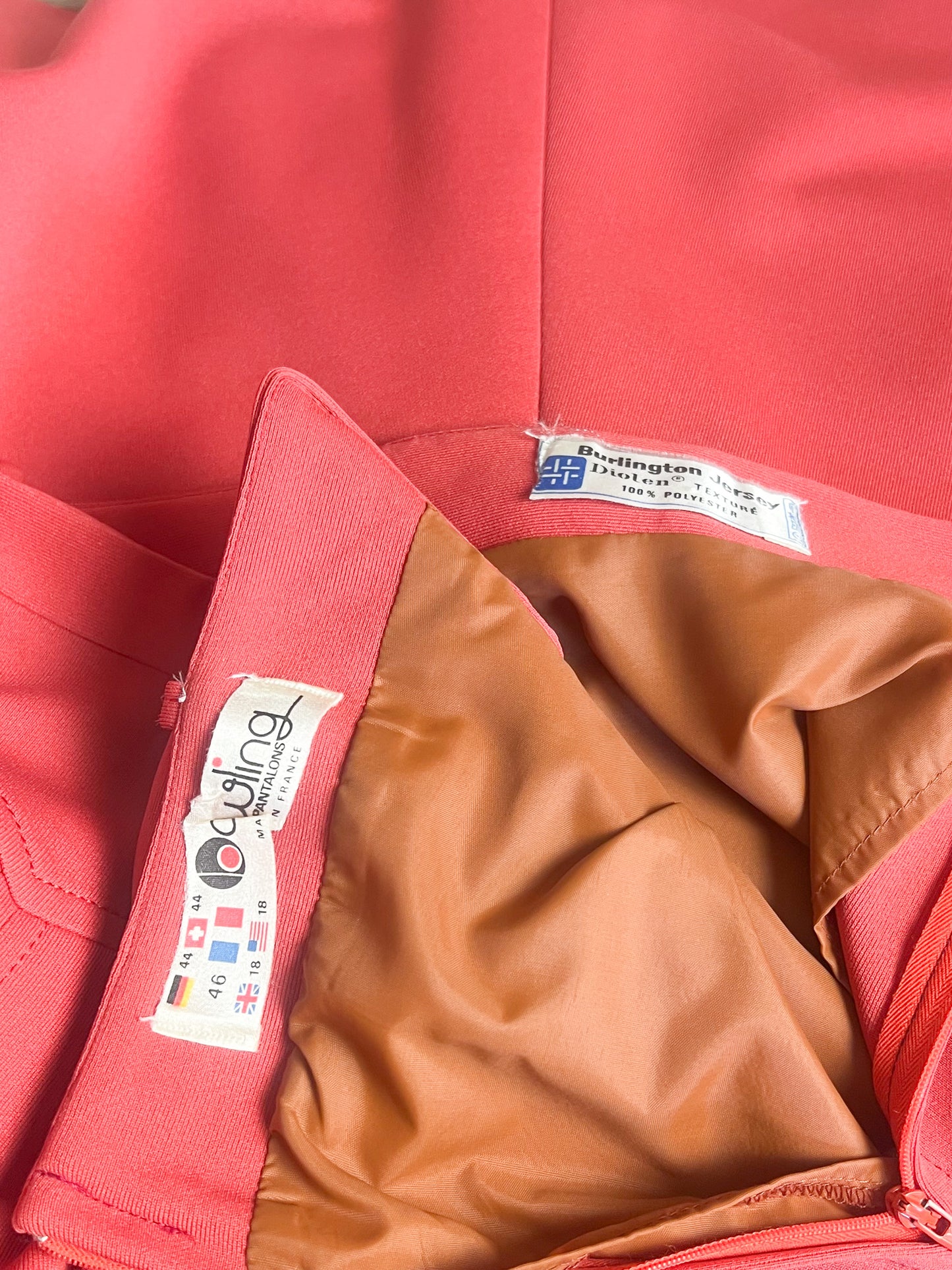 Jupe Trapèze Vintage Années 70 - Rouge Terracotta - Made in France Bowling - T38
