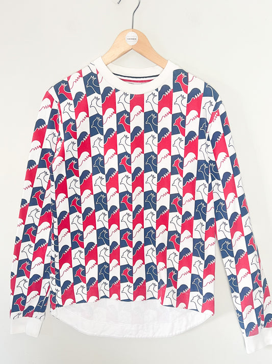 Sweatshirt Sport-Chic - Coq Tricolore - Coupe Asymétrique Rossignol - T38