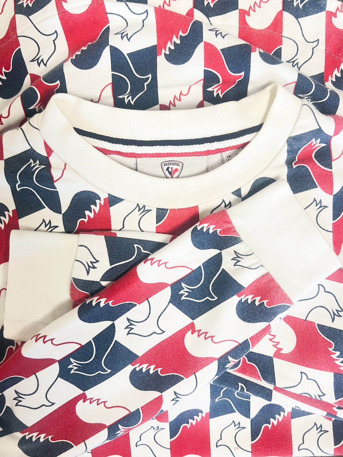 Sweatshirt Sport-Chic - Coq Tricolore - Coupe Asymétrique Rossignol - T38