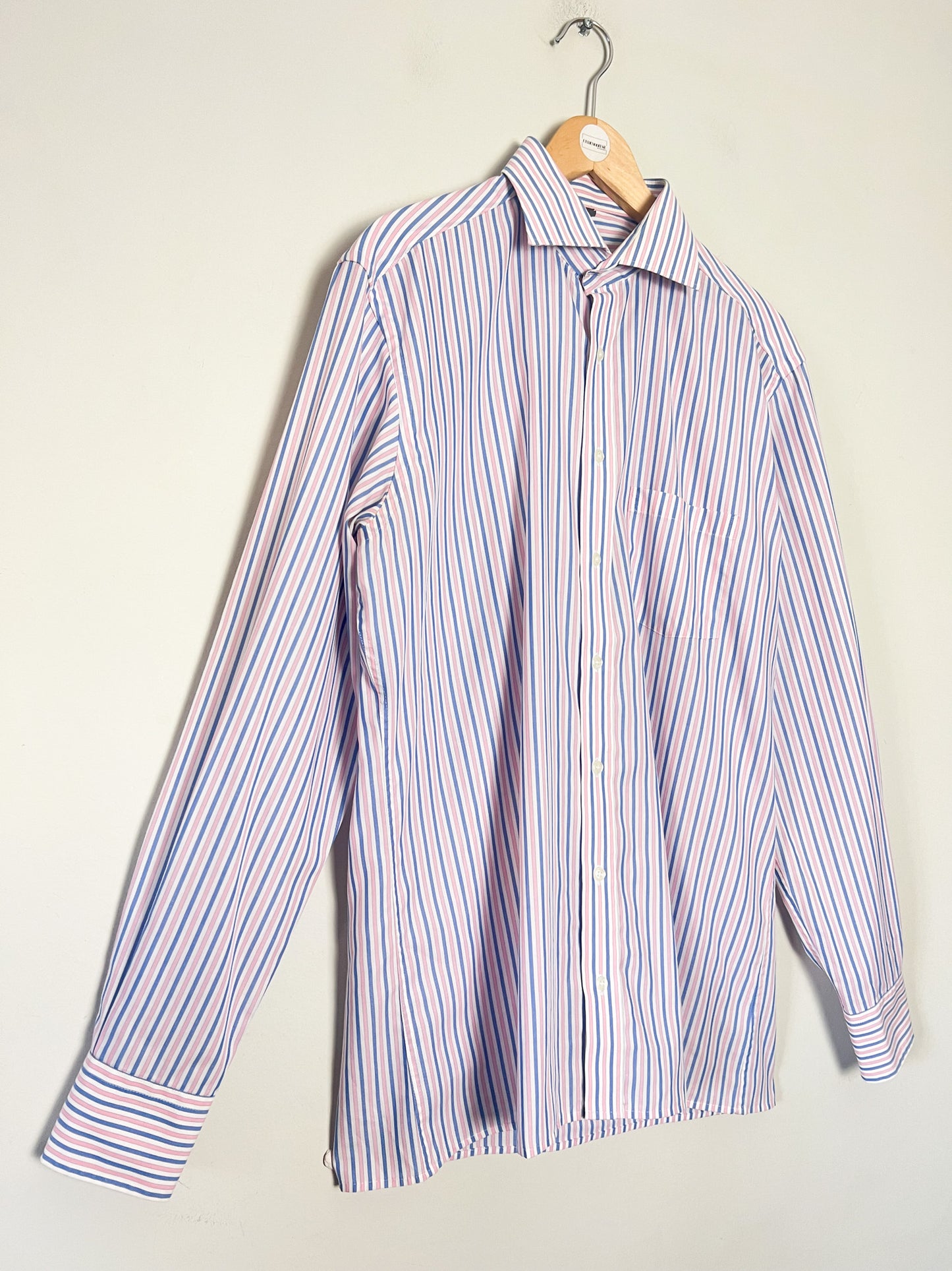 Chemise - Rayures Pastel - Mixte & Repassage Facile Eterna "Swiss Cotton"- TM