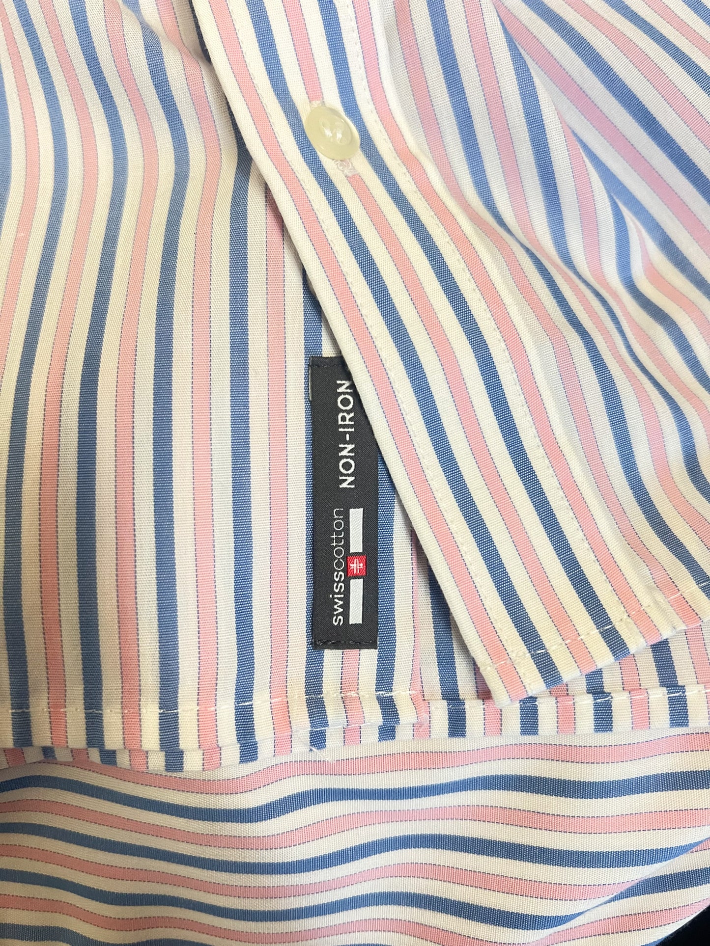Chemise - Rayures Pastel - Mixte & Repassage Facile Eterna "Swiss Cotton"- TM