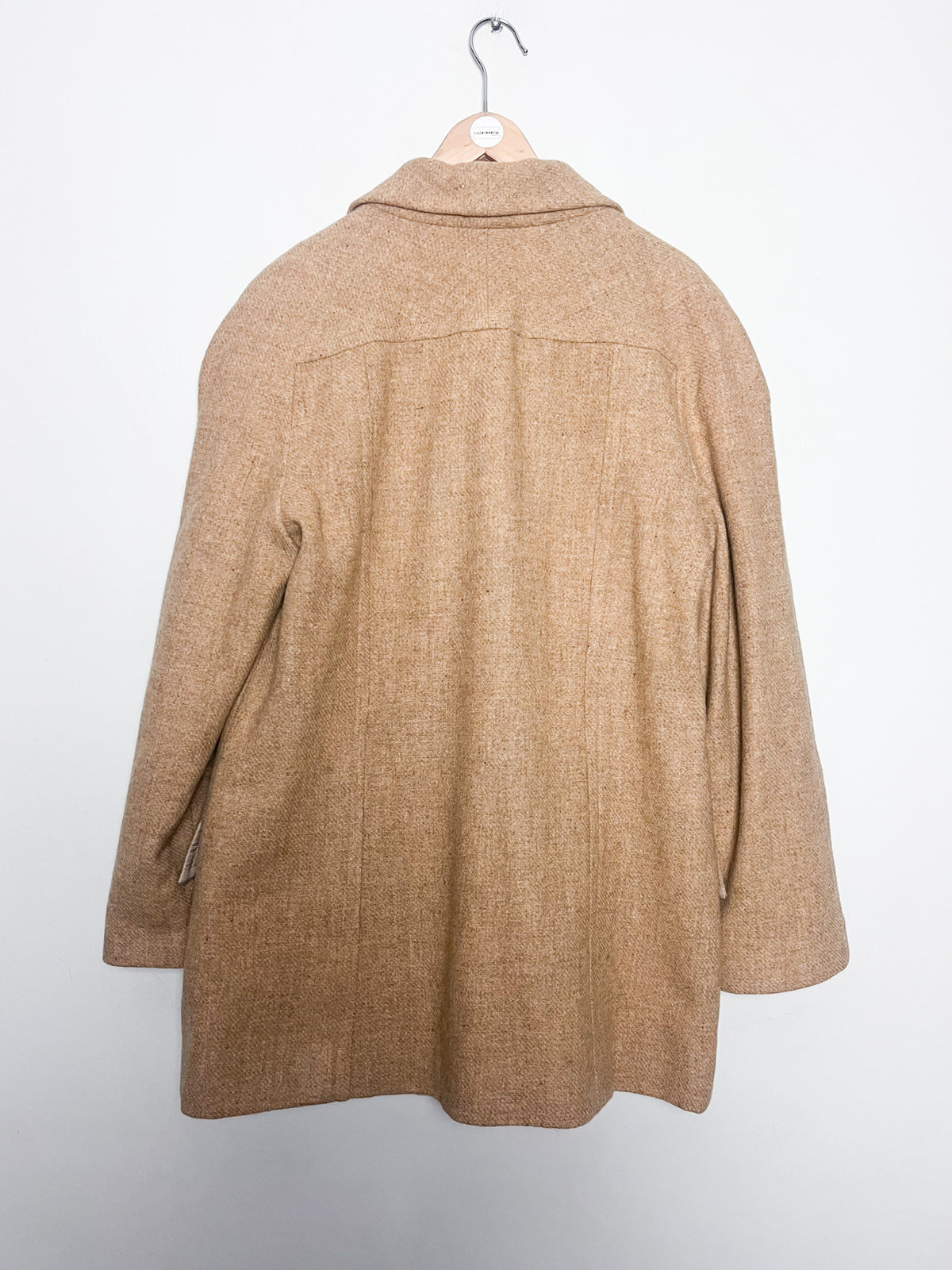 Manteau 3/4 caban vintage années 70 beige camel laine à chevrons Coupe raglan Taille 40/42 ou 38 loose